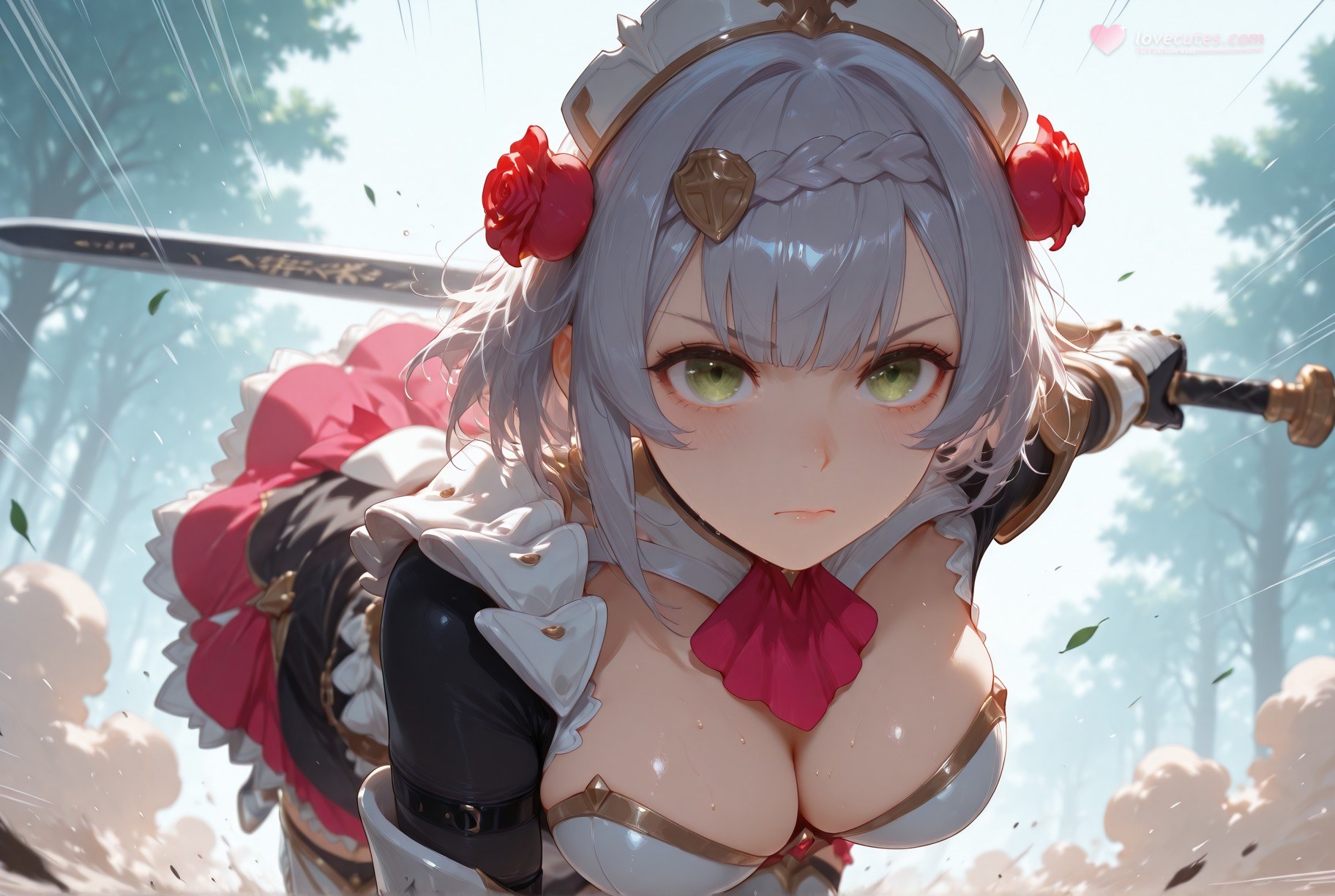 AI Generated Anime Girl - 原神 诺艾尔、优菈合集：护士装白丝 257P