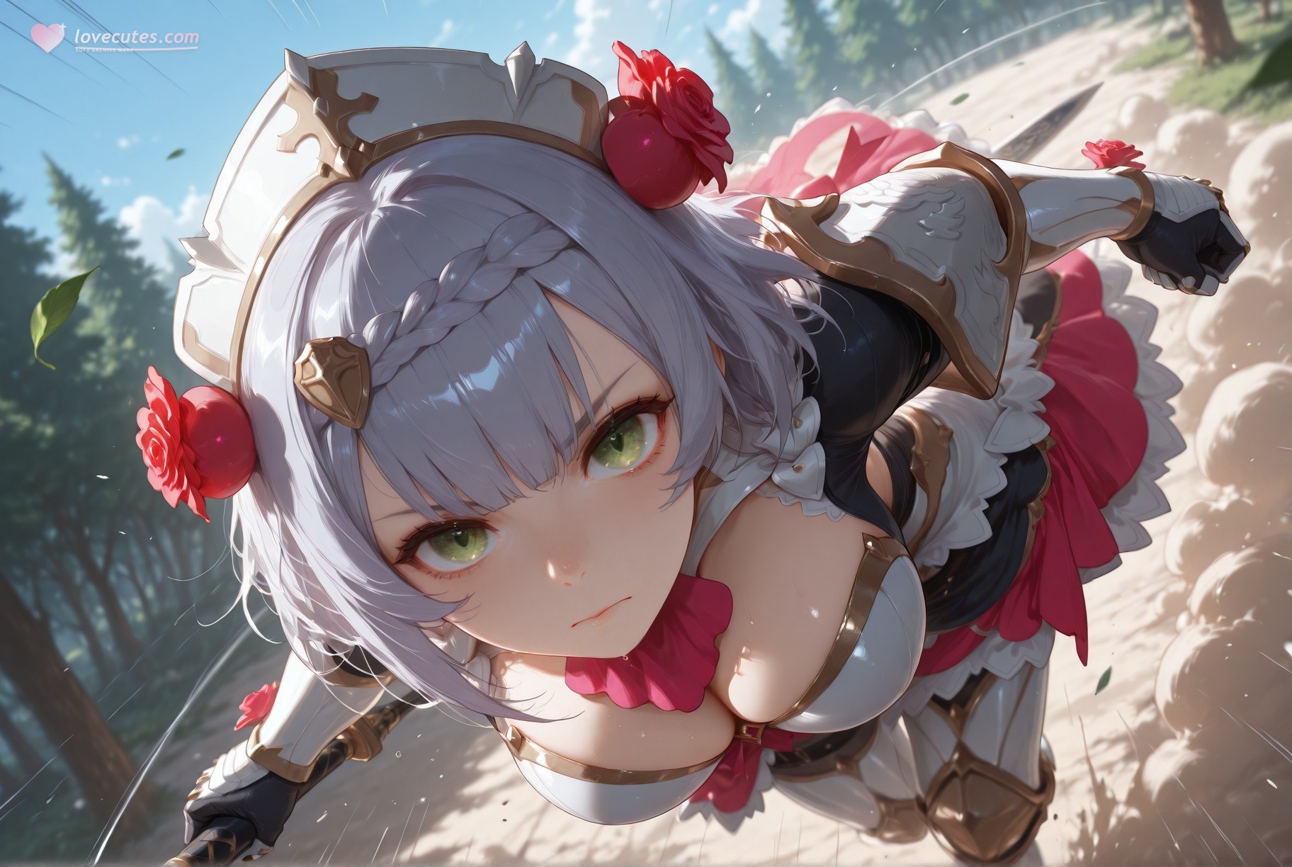 AI Generated Anime Girl - 原神 诺艾尔、优菈合集：护士装白丝 257P