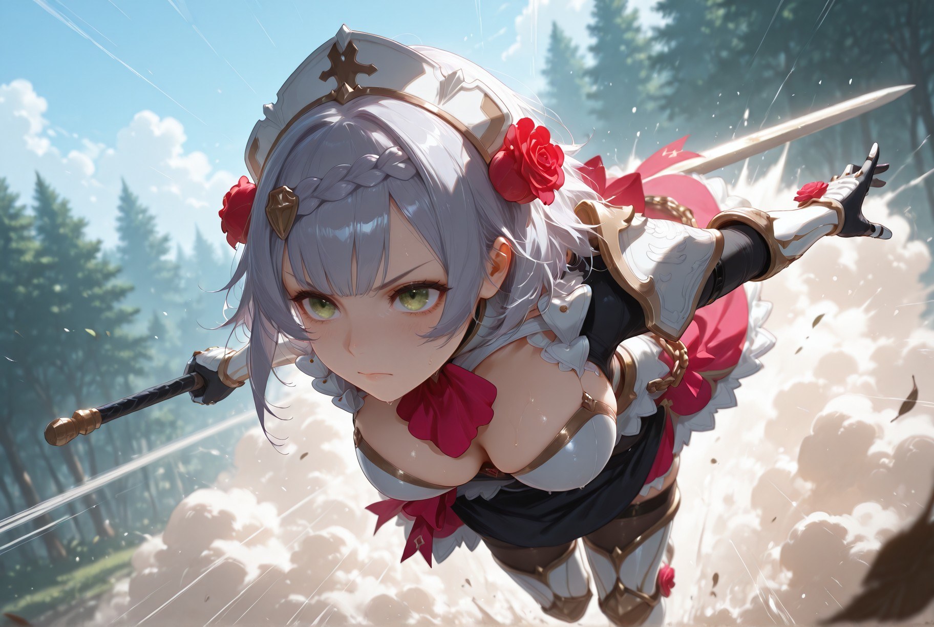 AI Generated Anime Girl - 原神 诺艾尔、优菈合集：护士装白丝 257P