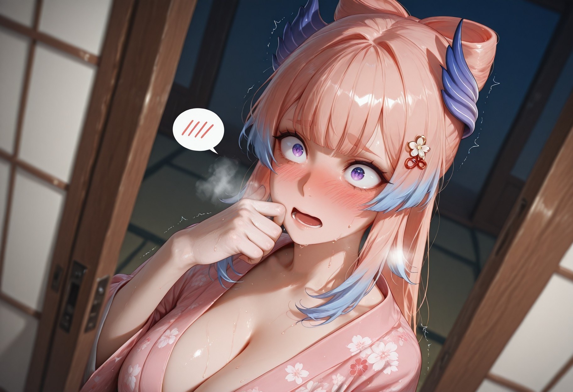 AI Generated Anime Girl - 原神 雷电将军 NTR Vol.2：ชุดชั้นในลูกไม้ ชุดรัดรูป 95P