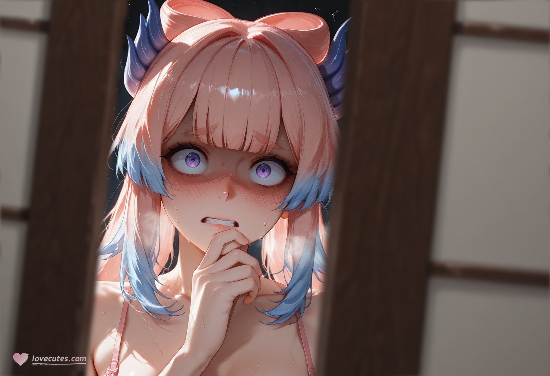 AI Generated Anime Girl - Genshin Impact Raiden Shogun, Sangonomiya Kokomi NTR Vol.3: Bed Shots, Wet Body 75P