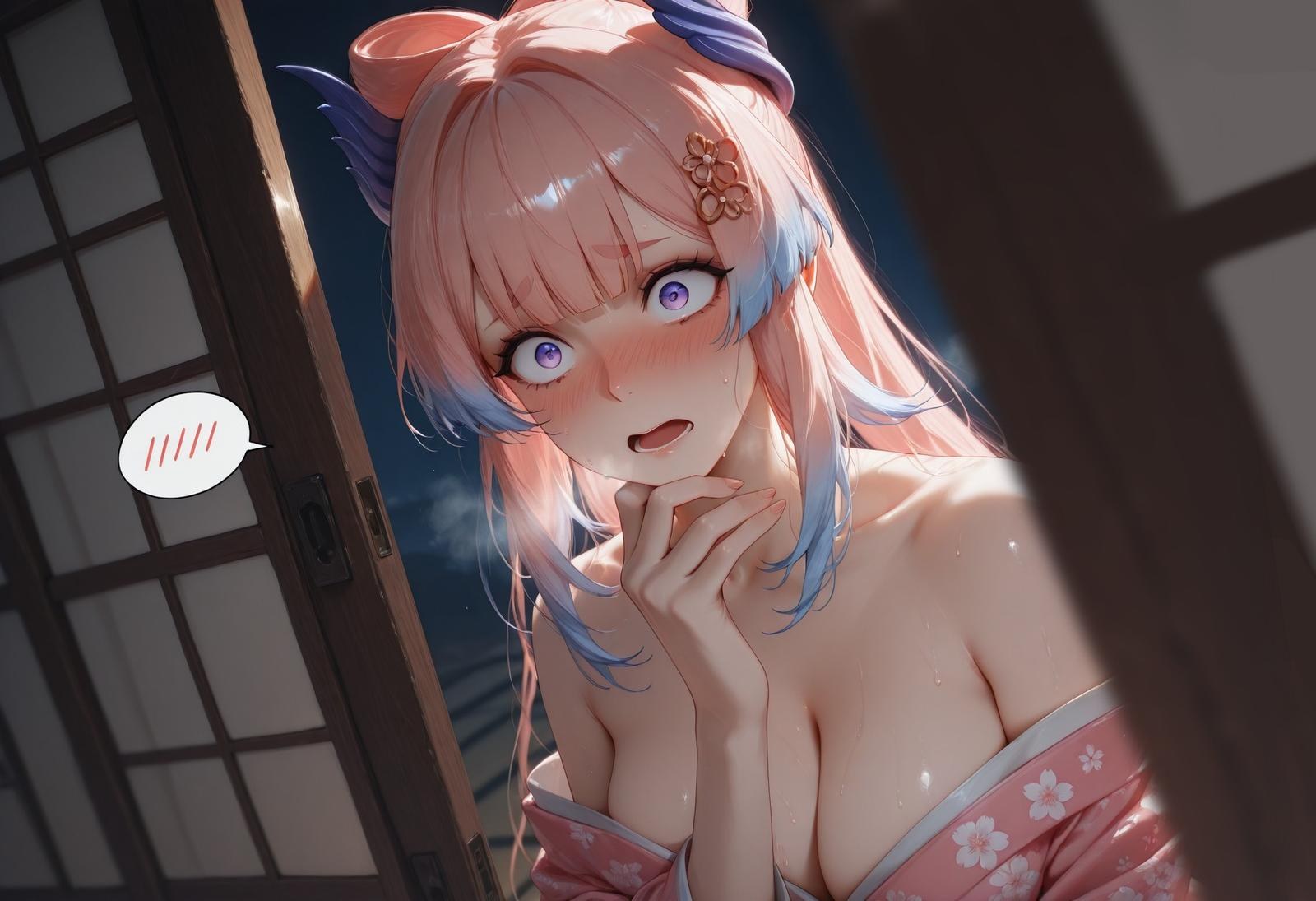 AI Generated Anime Girl - 原神 雷电将军、珊瑚宫心海合集: bodysuit tóc dài lộ hang 143P