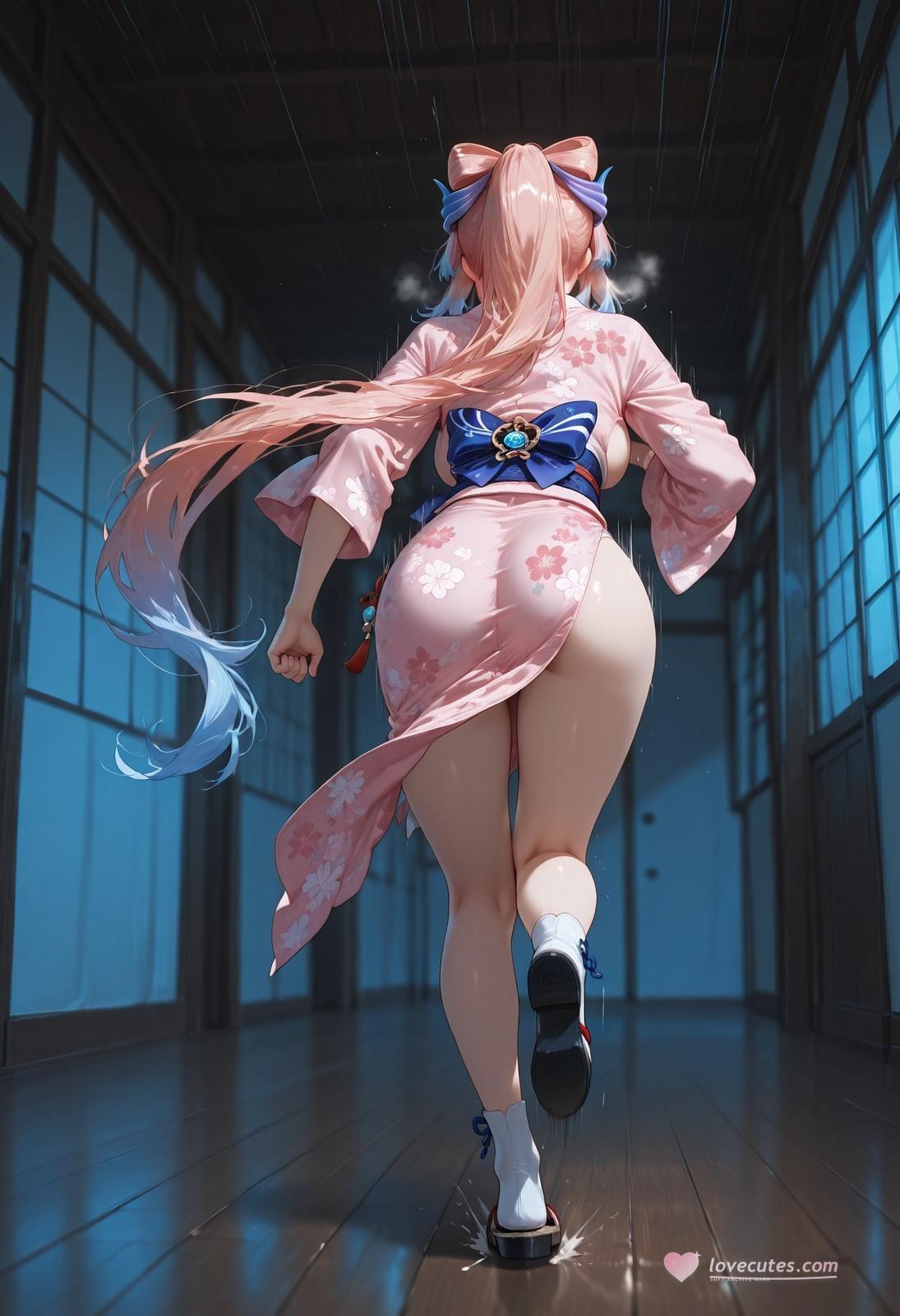 AI生成アニメ少女 - 原神 雷電将軍、珊瑚宮心海合集：タイトスーツ長髪露出 143P