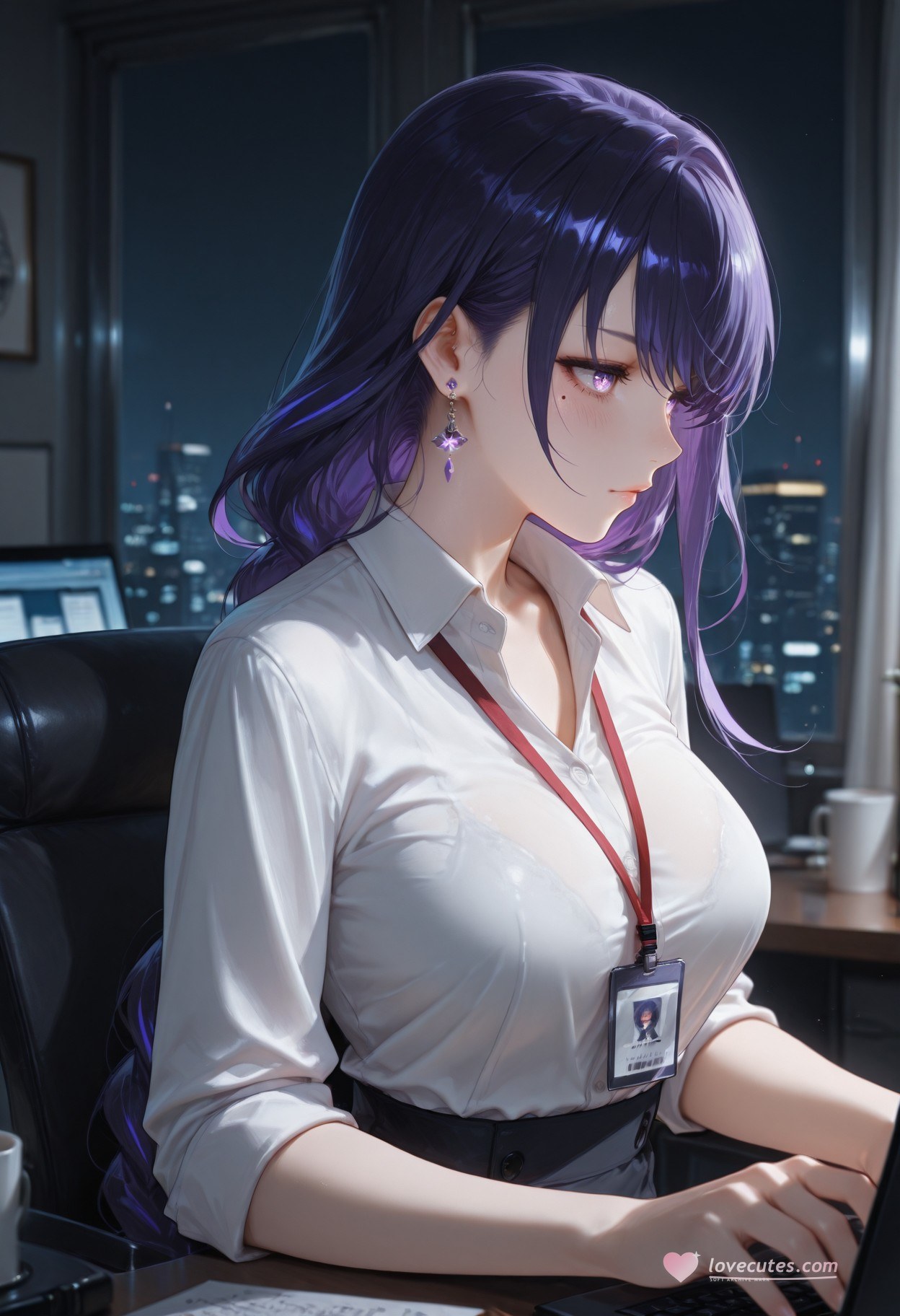 AI tạo ra Anime Girl - 原神 雷电将军：OL套裙黑丝 382P