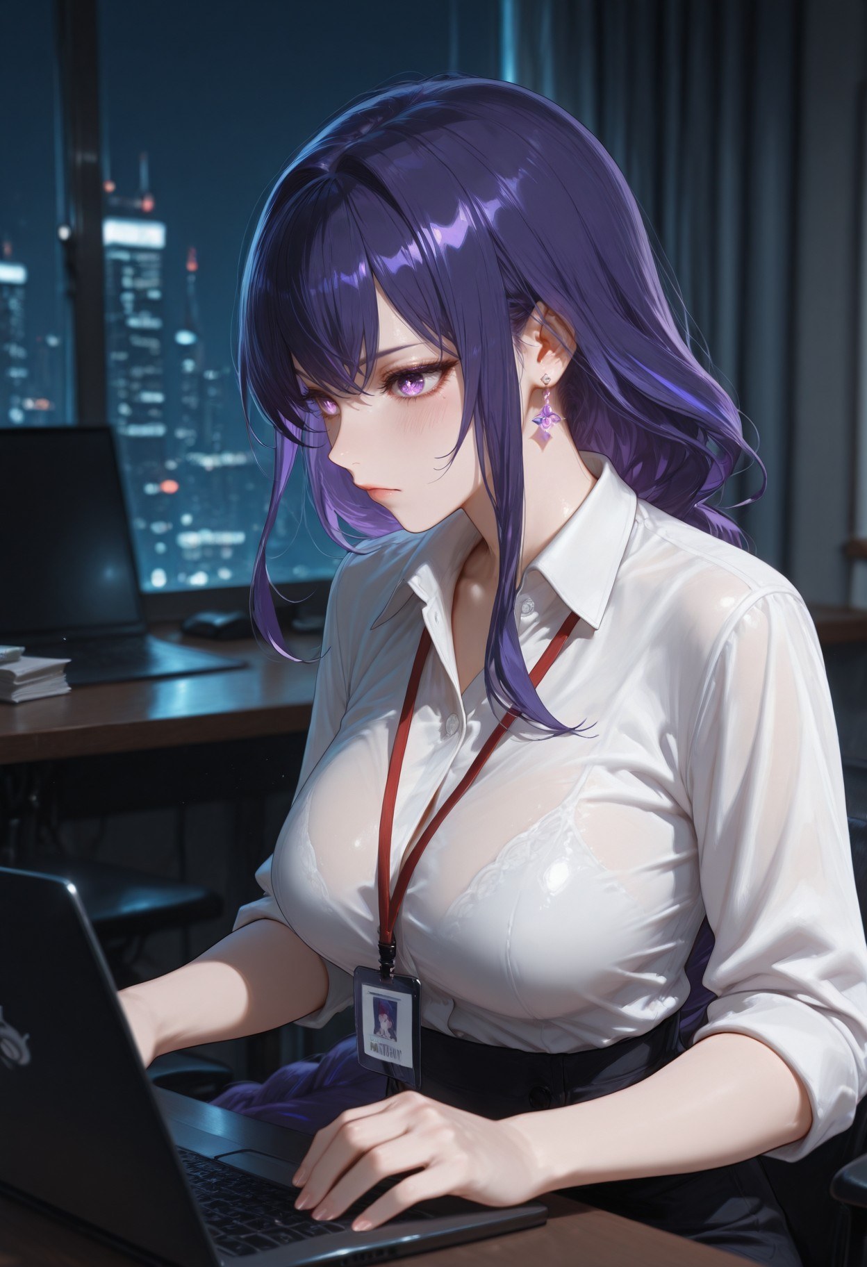 AI tạo ra Anime Girl - 原神 雷电将军：OL套裙黑丝 382P