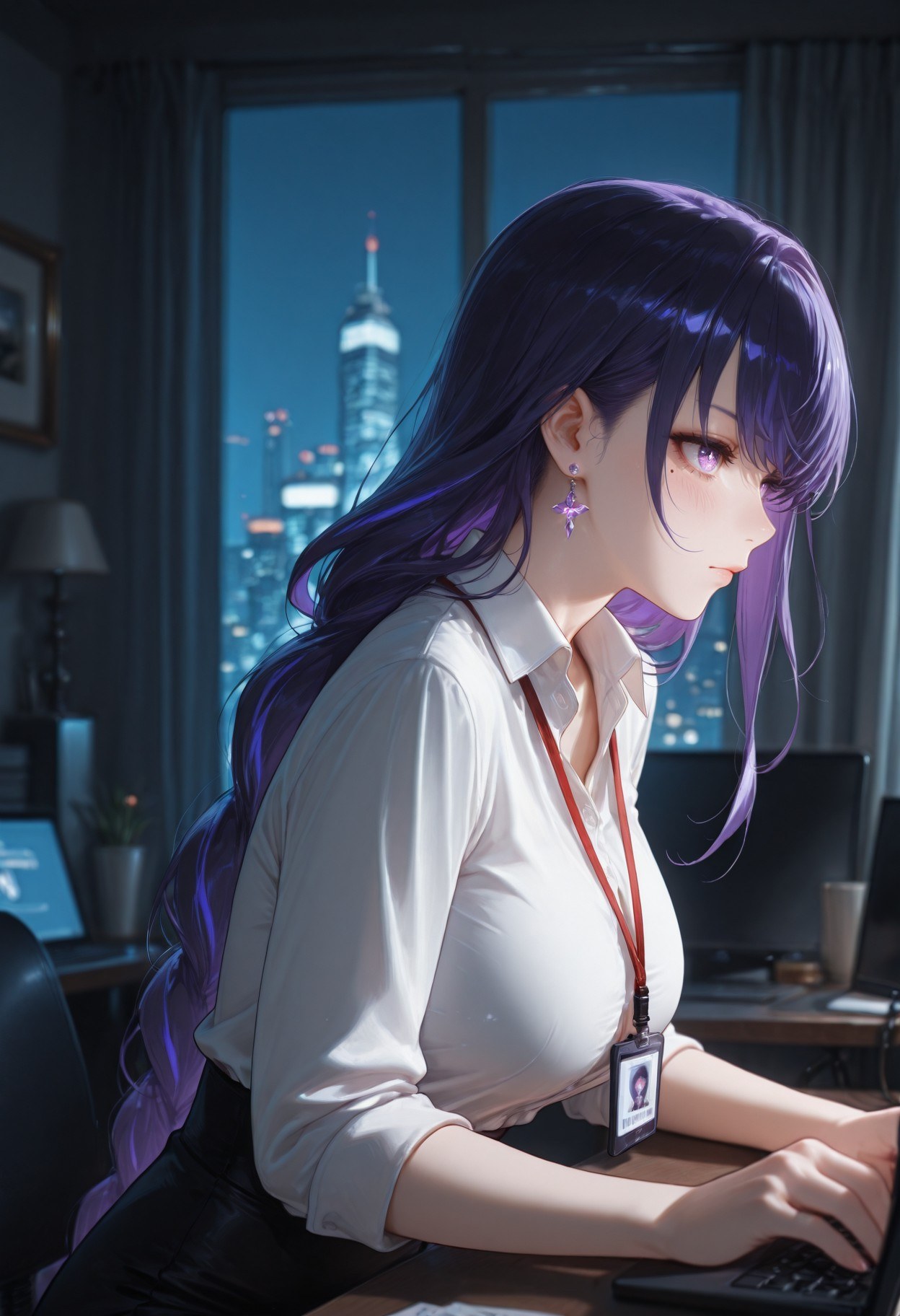 AI tạo ra Anime Girl - 原神 雷电将军：OL套裙黑丝 382P