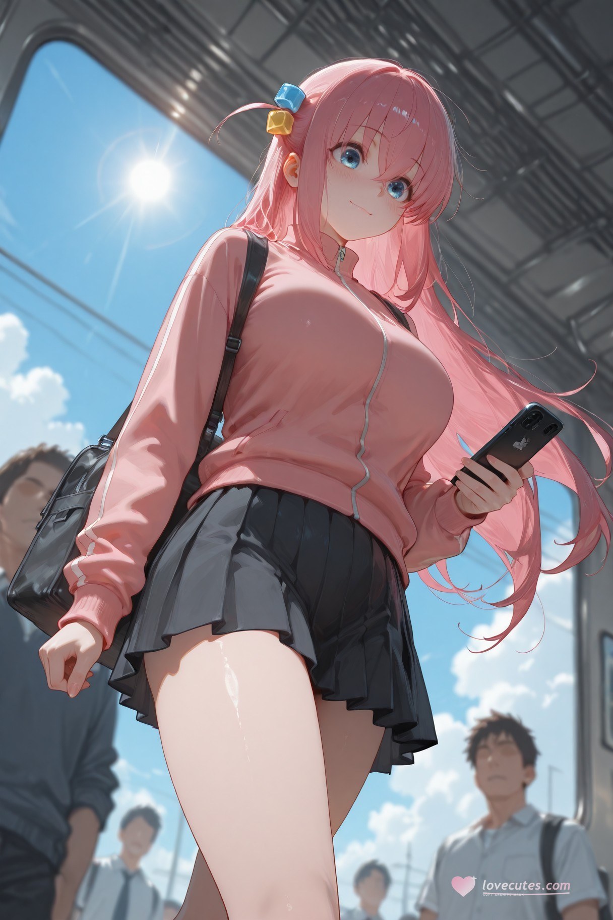 AI Generated Anime Girl - 孤独摇滚 后藤一里：蕾丝内衣床拍露点 574P