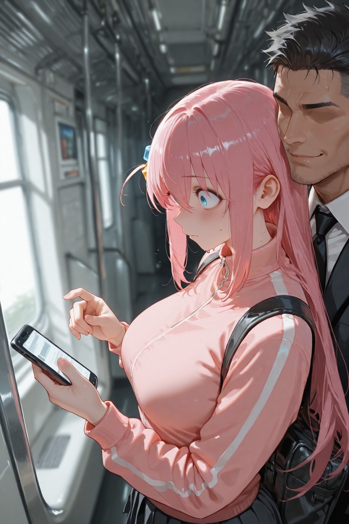 AI Generated Anime Girl - 孤独摇滚 后藤一里：蕾丝内衣床拍露点 574P