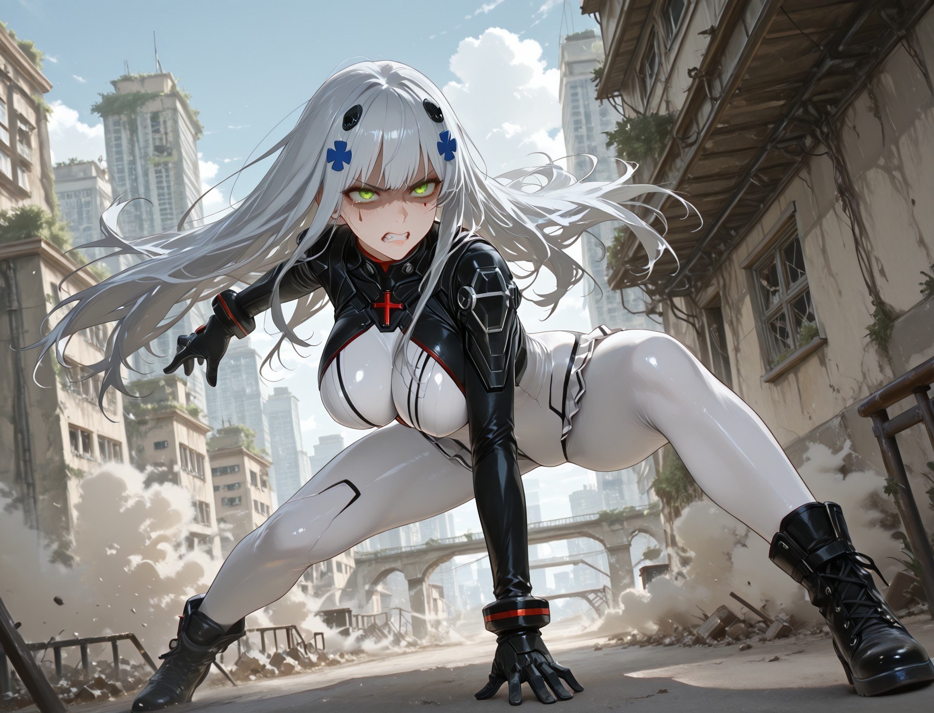 AI Generated Anime Girl - 少女前线 HK416：紧身衣湿身露穴 291P
