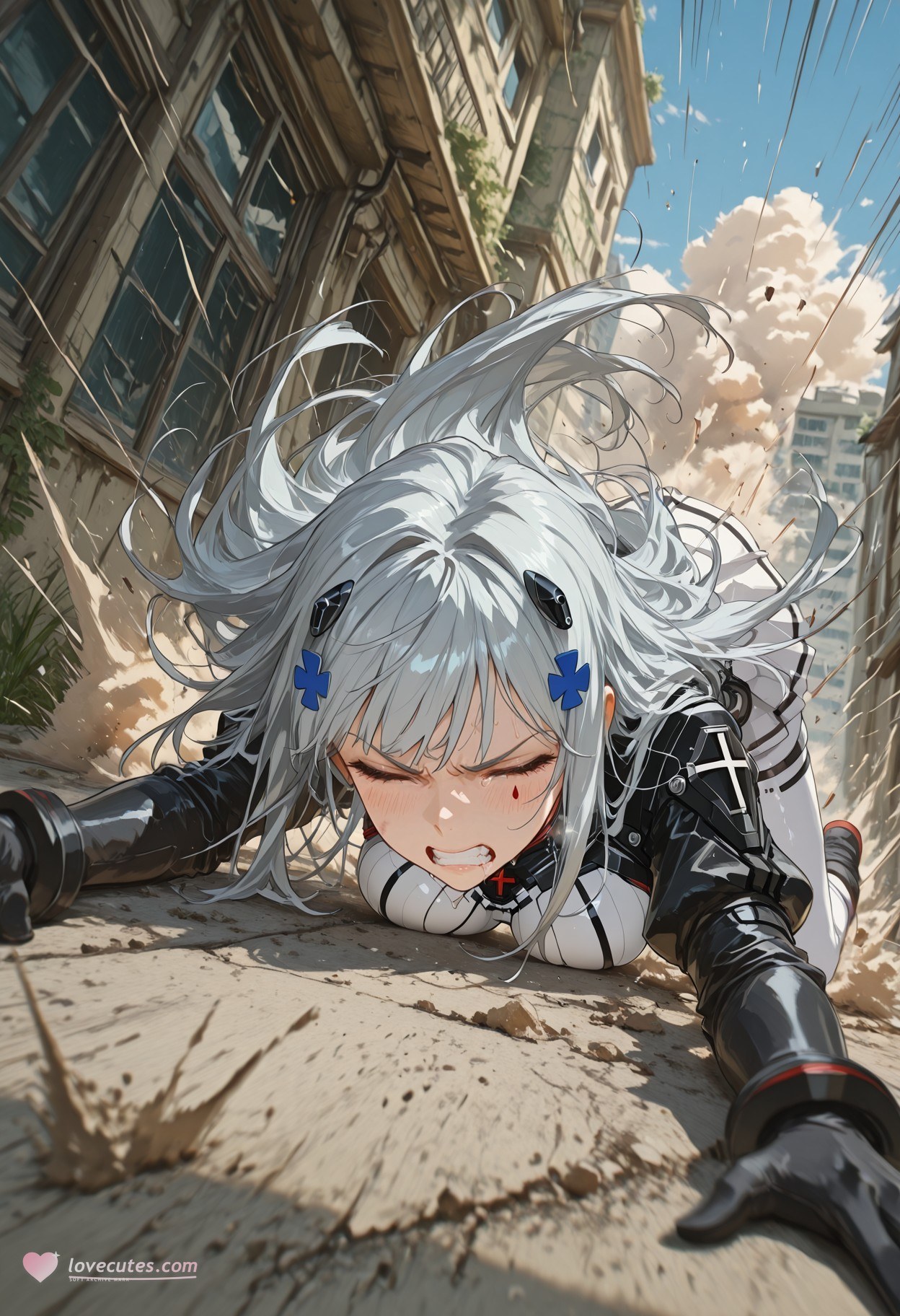 AI Generated Anime Girl - 少女前线 HK416：紧身衣湿身露穴 291P