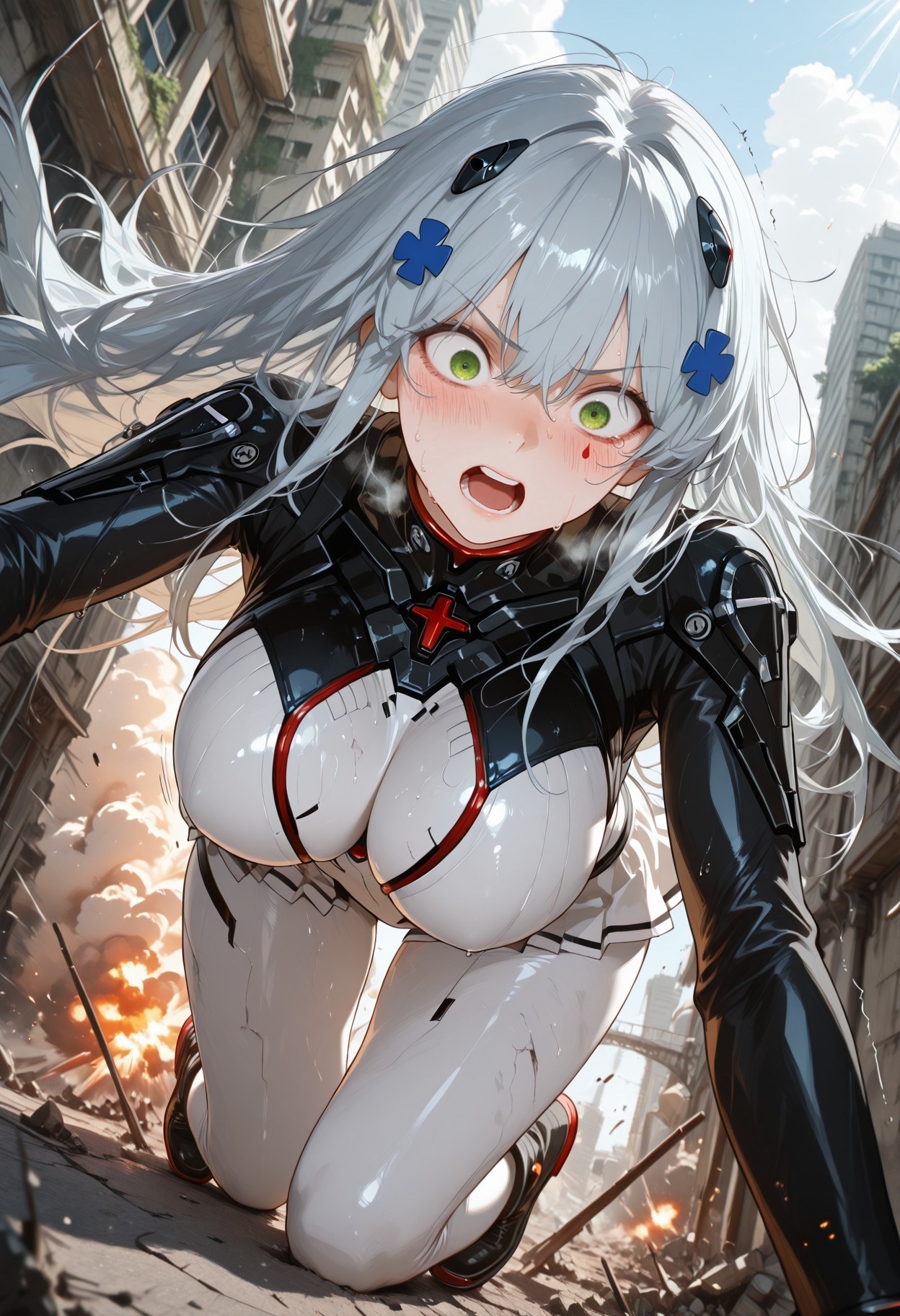 AI Generated Anime Girl - 少女前线 HK416：紧身衣湿身露穴 291P