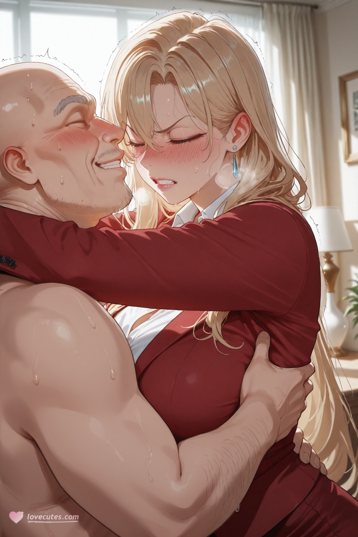 AI Generated Anime Girl - 少女骑士物语 仓敷丽华：黑丝蕾丝内衣白虎 450P