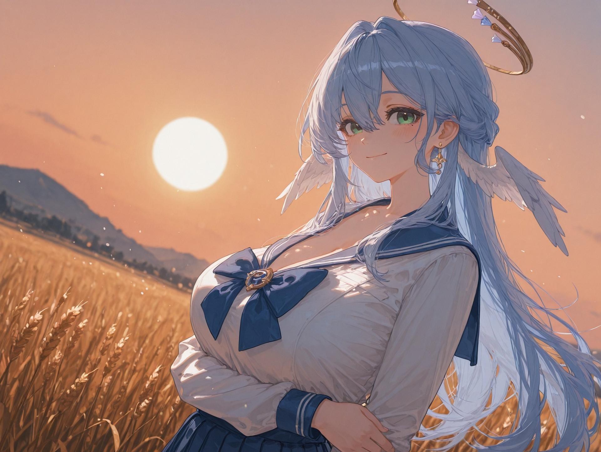 AI Generated Anime Girl - 崩坏：星穹铁道 知更鸟：学生装湿身露穴 186P