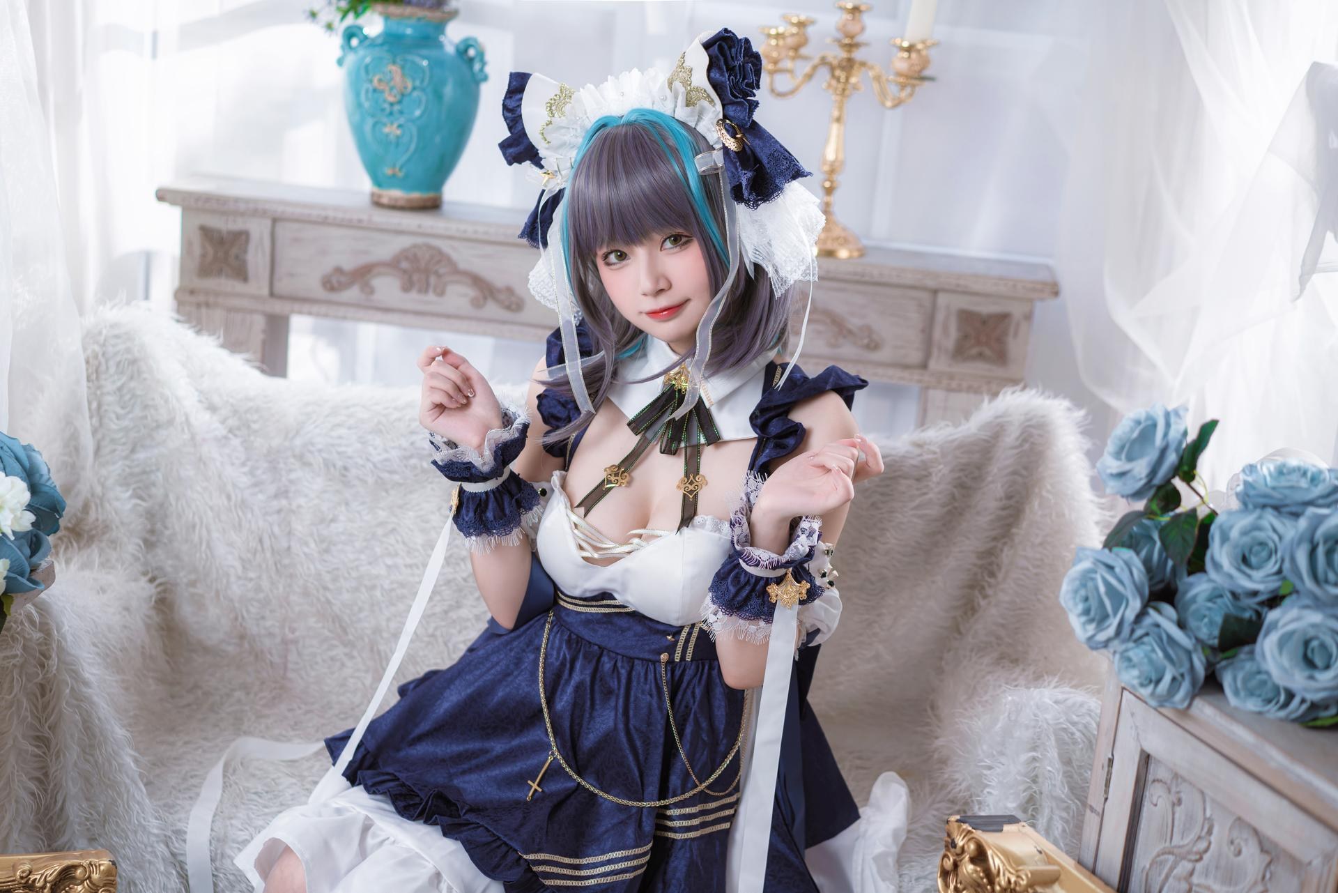[cosplay] 猫大人 - 碧蓝航线 柴郡: ảnh chụp nhân vật phong cách nữ hầu gái 24P