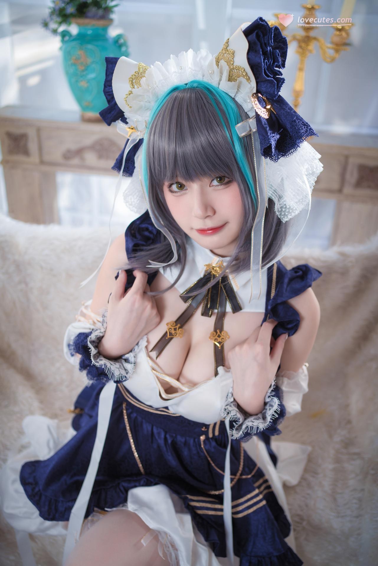 [cosplay] 猫大人 - 碧蓝航线 柴郡: ảnh chụp nhân vật phong cách nữ hầu gái 24P