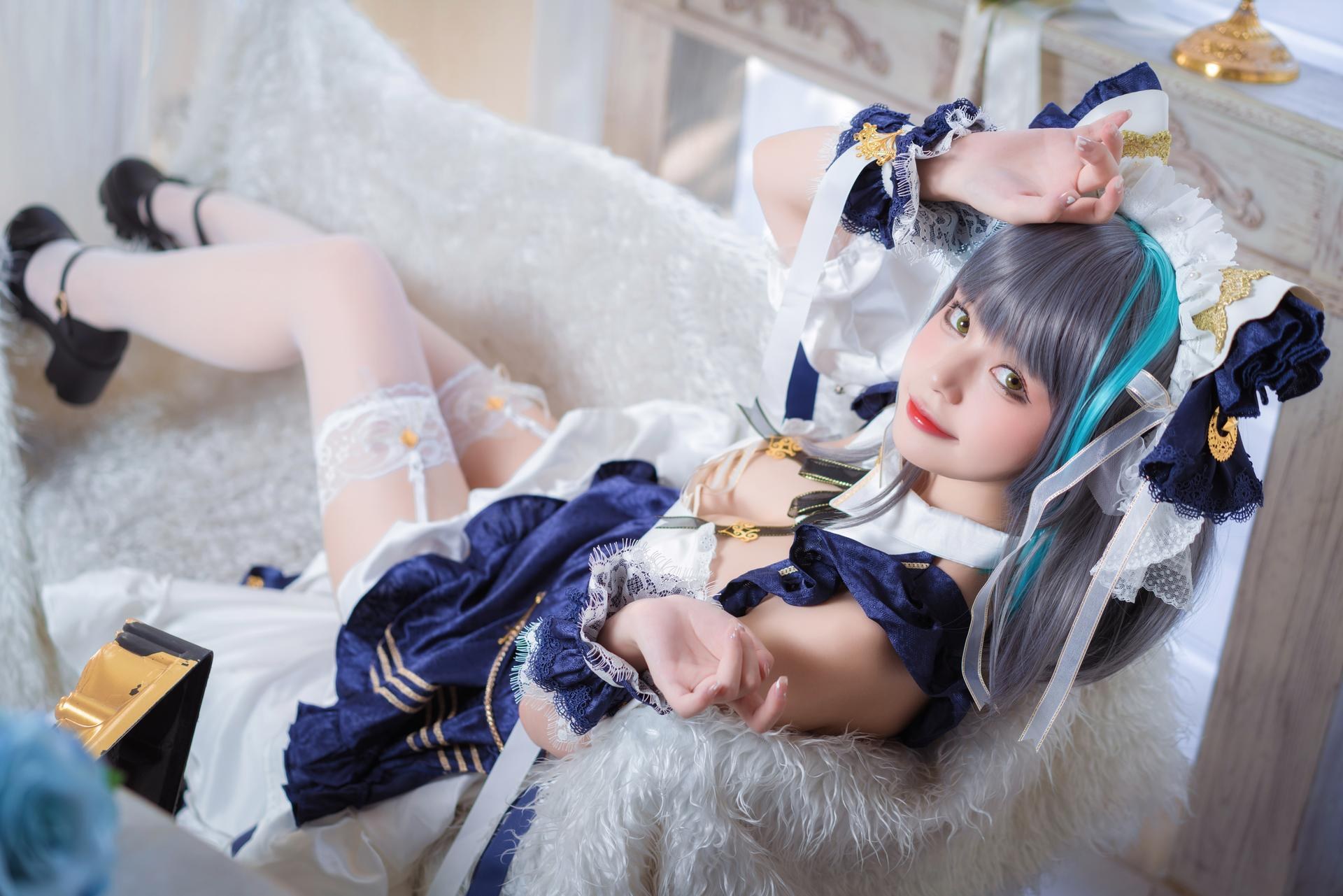 [cosplay] 猫大人 - 碧蓝航线 柴郡: ảnh chụp nhân vật phong cách nữ hầu gái 24P