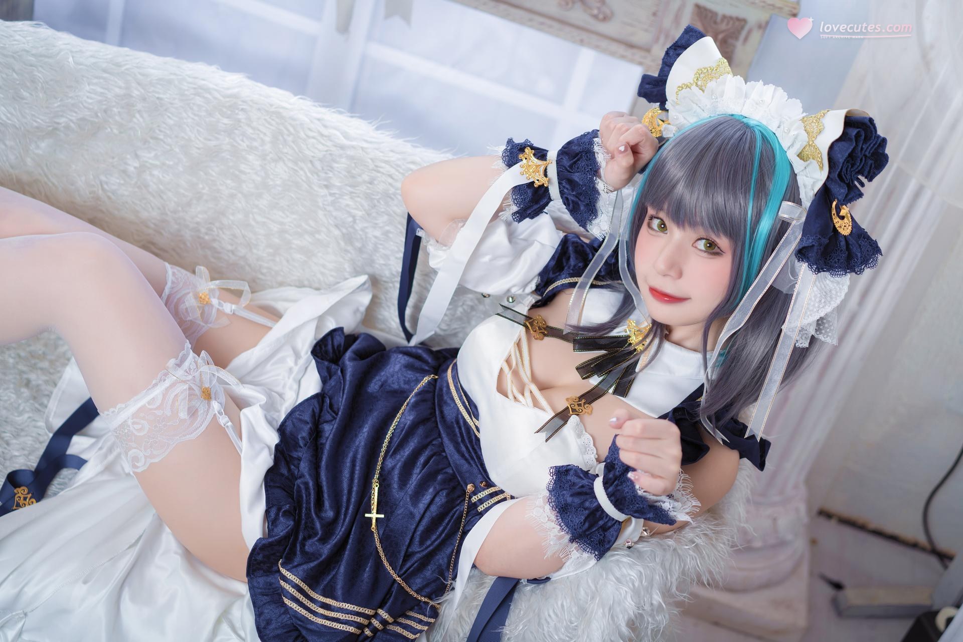 [cosplay] 猫大人 - 碧蓝航线 柴郡: ảnh chụp nhân vật phong cách nữ hầu gái 24P
