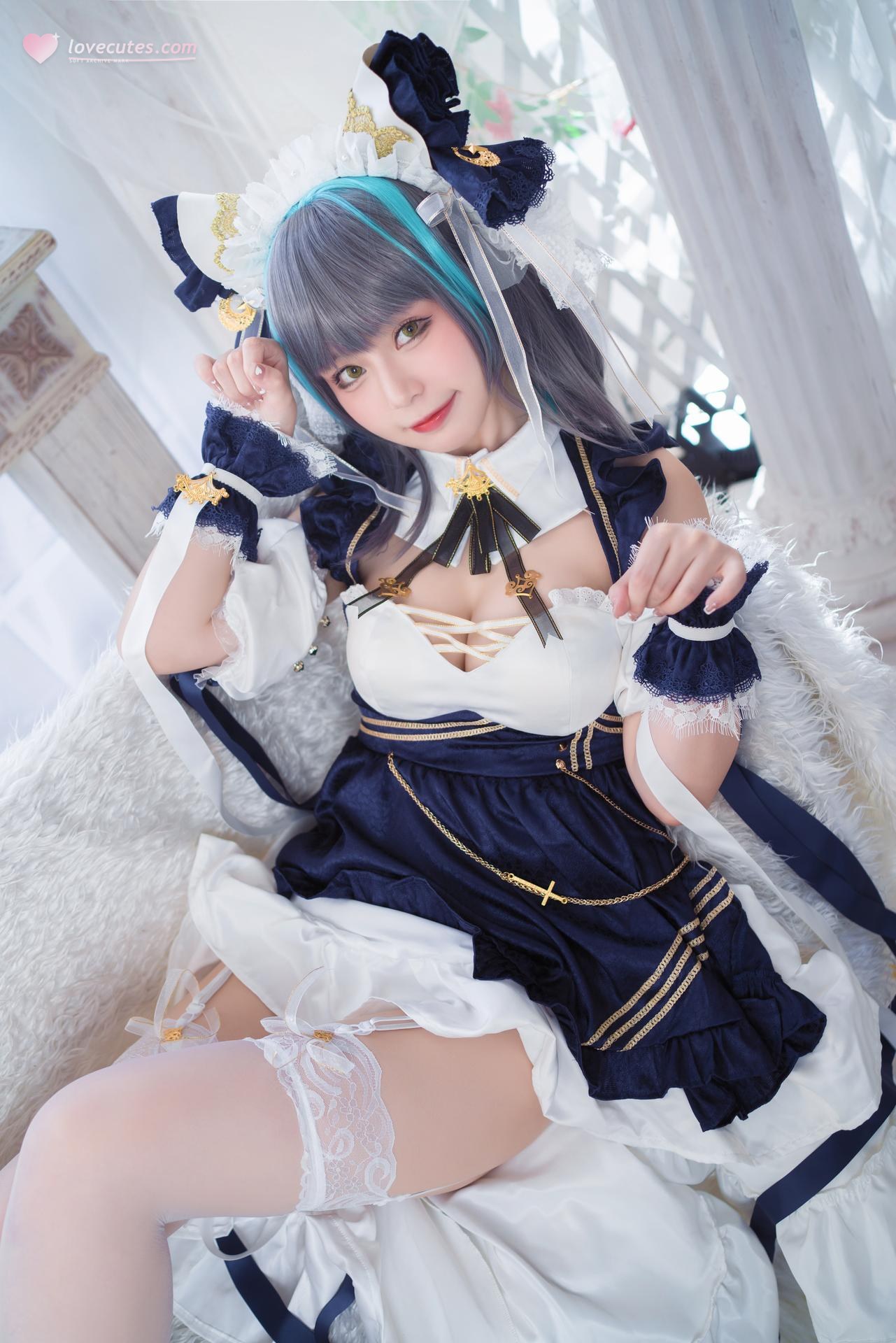 [cosplay] 猫大人 - 碧蓝航线 柴郡: ảnh chụp nhân vật phong cách nữ hầu gái 24P