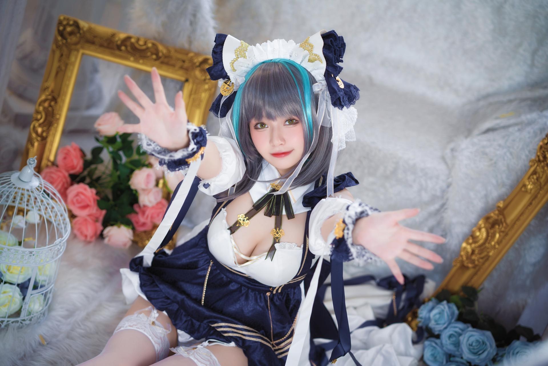 [cosplay] 猫大人 - 碧蓝航线 柴郡: ảnh chụp nhân vật phong cách nữ hầu gái 24P