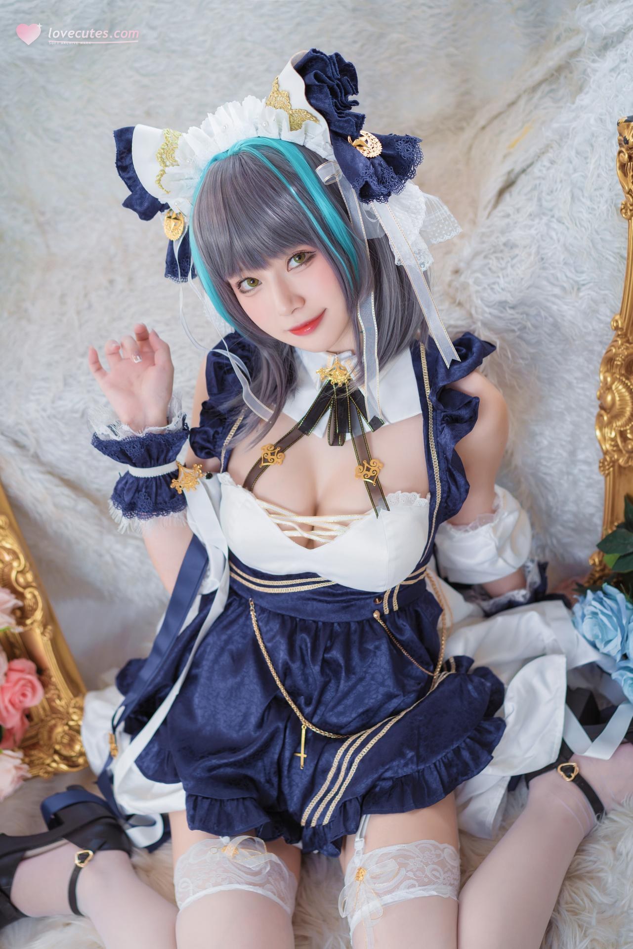 [cosplay] 猫大人 - 碧蓝航线 柴郡: ảnh chụp nhân vật phong cách nữ hầu gái 24P