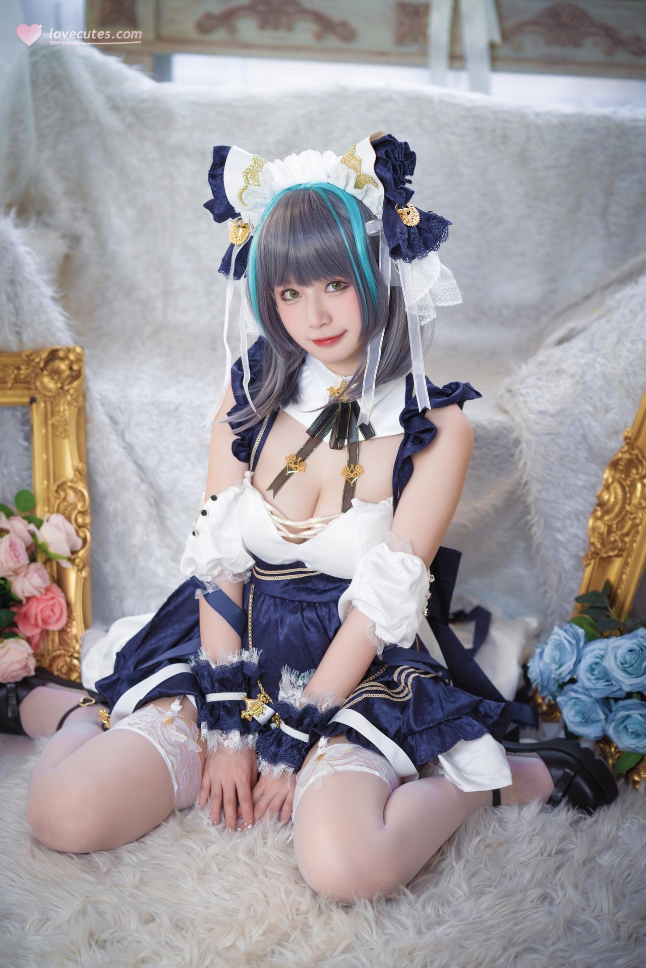 [cosplay] 猫大人 - 碧蓝航线 柴郡: ảnh chụp nhân vật phong cách nữ hầu gái 24P