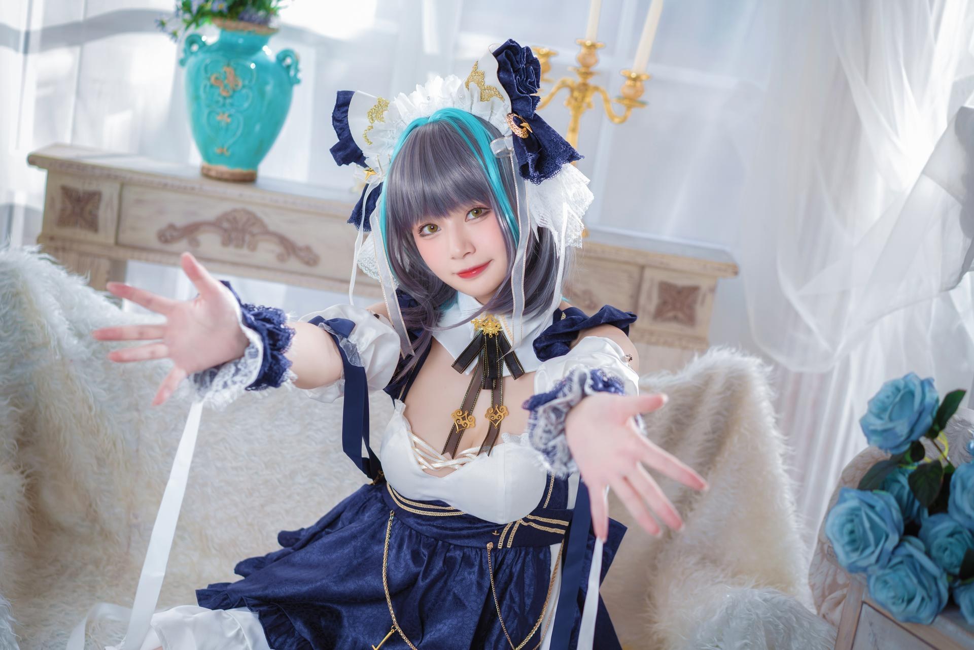 [cosplay] 猫大人 - 碧蓝航线 柴郡: ảnh chụp nhân vật phong cách nữ hầu gái 24P