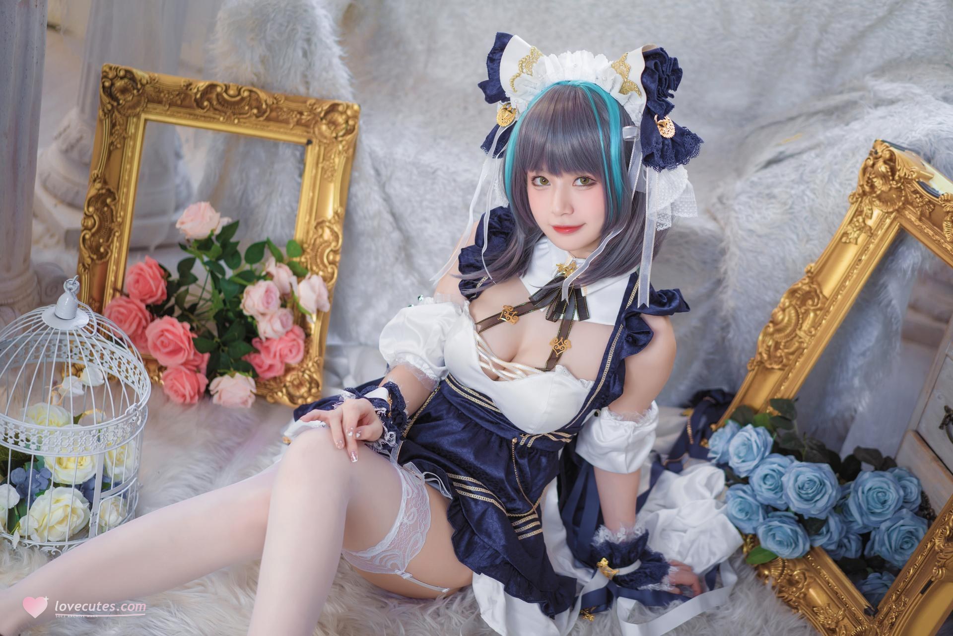 [cosplay] 猫大人 - 碧蓝航线 柴郡: ảnh chụp nhân vật phong cách nữ hầu gái 24P