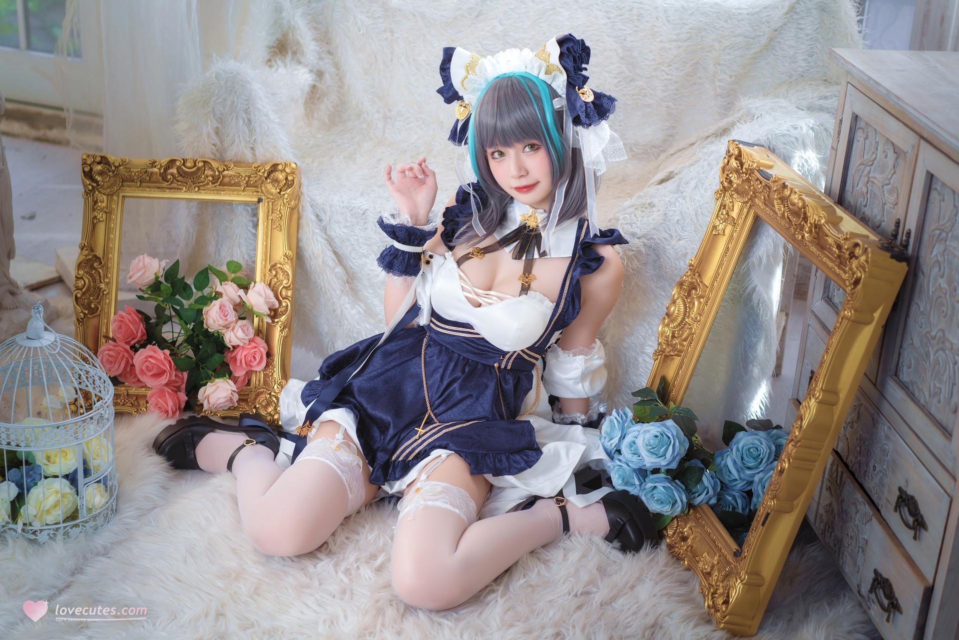 [cosplay] 猫大人 - 碧蓝航线 柴郡: ảnh chụp nhân vật phong cách nữ hầu gái 24P
