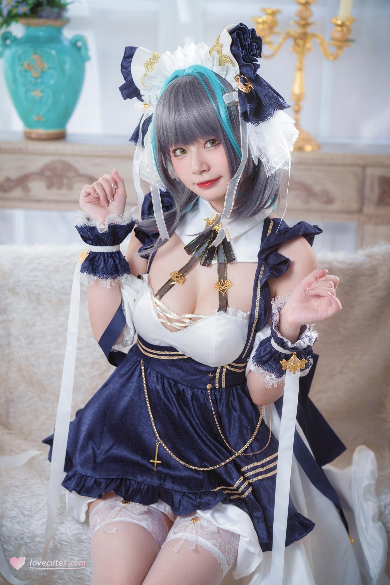 [cosplay] 猫大人 - 碧蓝航线 柴郡: ảnh chụp nhân vật phong cách nữ hầu gái 24P