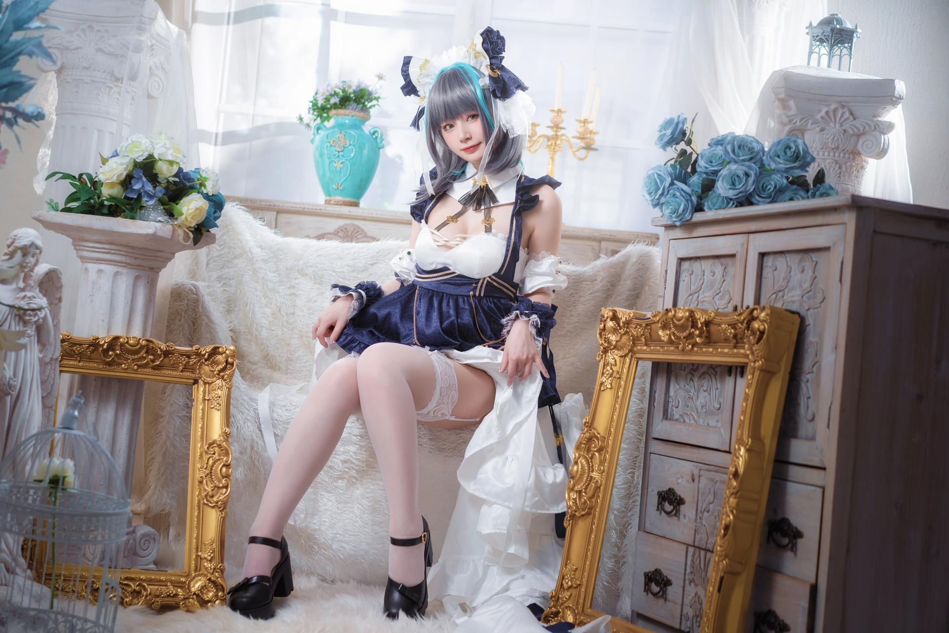 [cosplay] 猫大人 - 碧蓝航线 柴郡: ảnh chụp nhân vật phong cách nữ hầu gái 24P