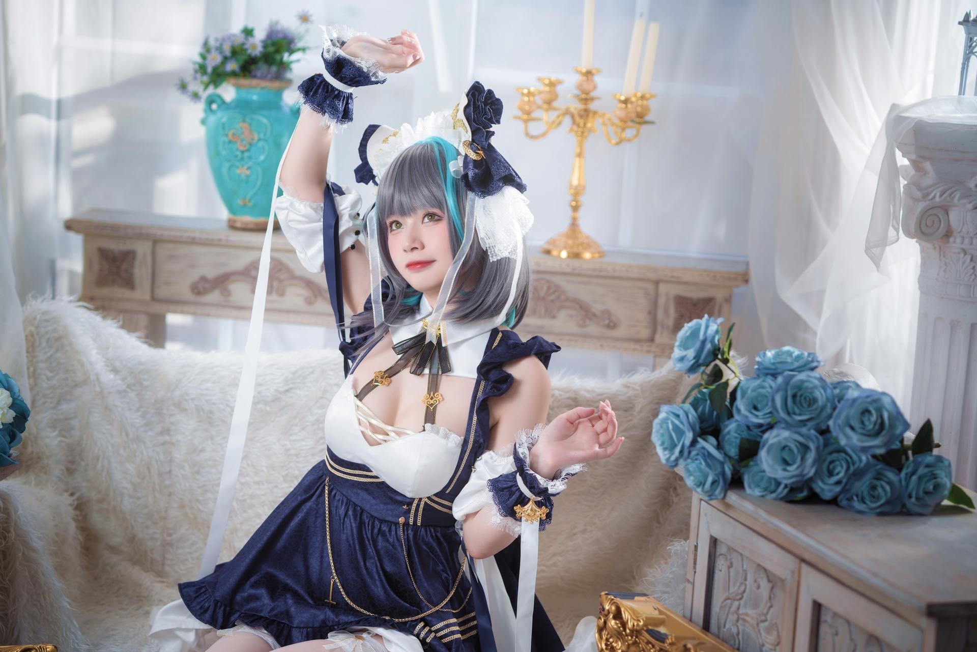 [cosplay] 猫大人 - 碧蓝航线 柴郡: ảnh chụp nhân vật phong cách nữ hầu gái 24P