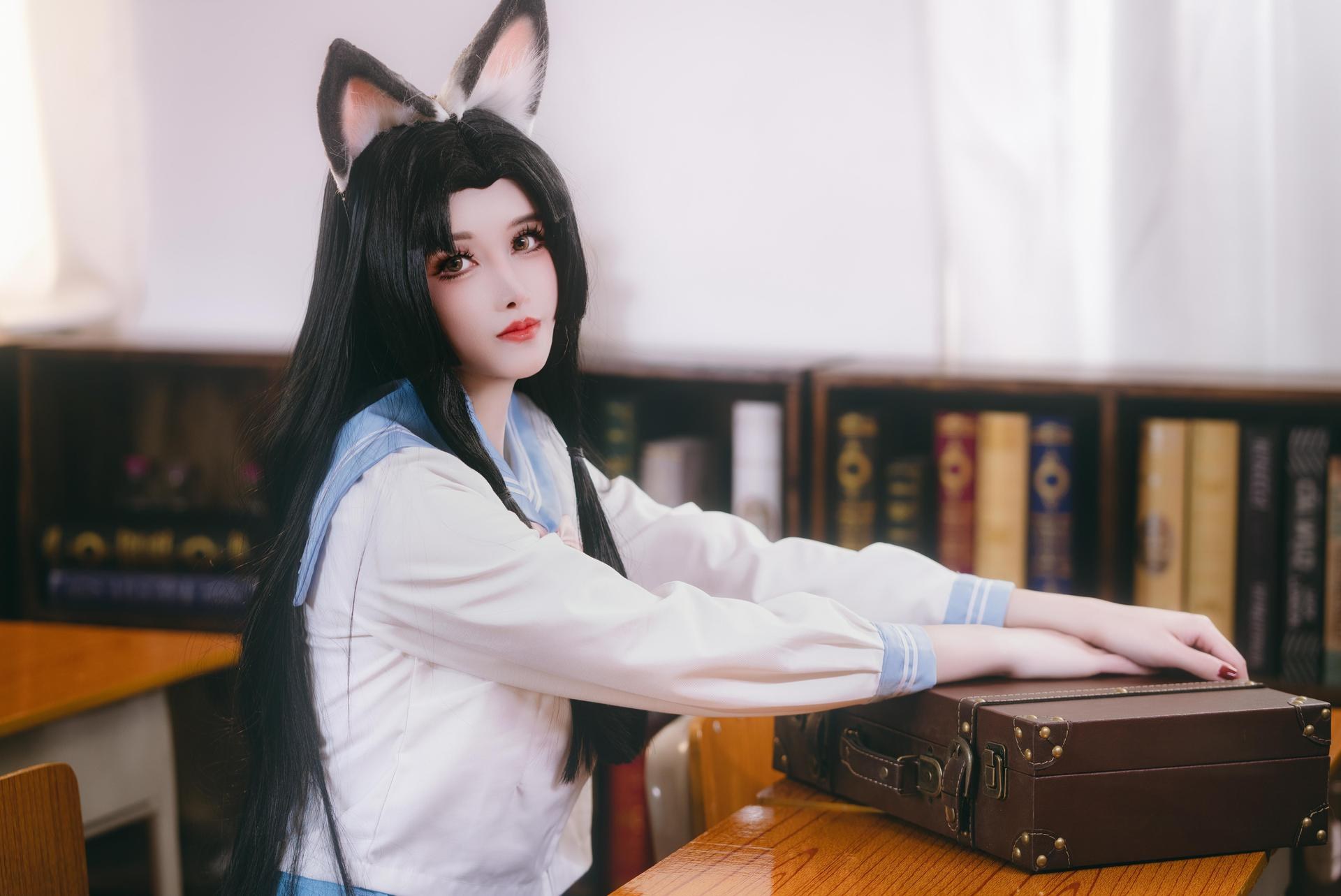 [コスプレ] 鹿八岁 - 原神 胡桃：教室テーマ角色写真 66P1V