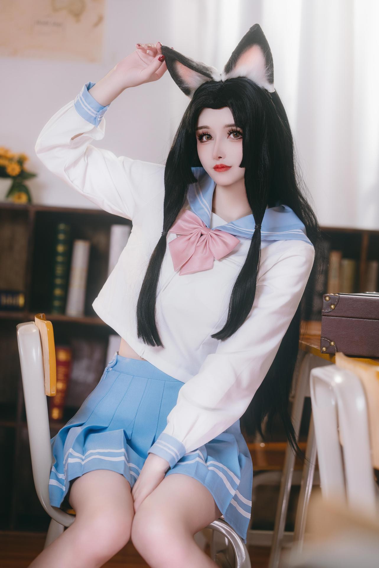 [コスプレ] 鹿八岁 - 原神 胡桃：教室テーマ角色写真 66P1V