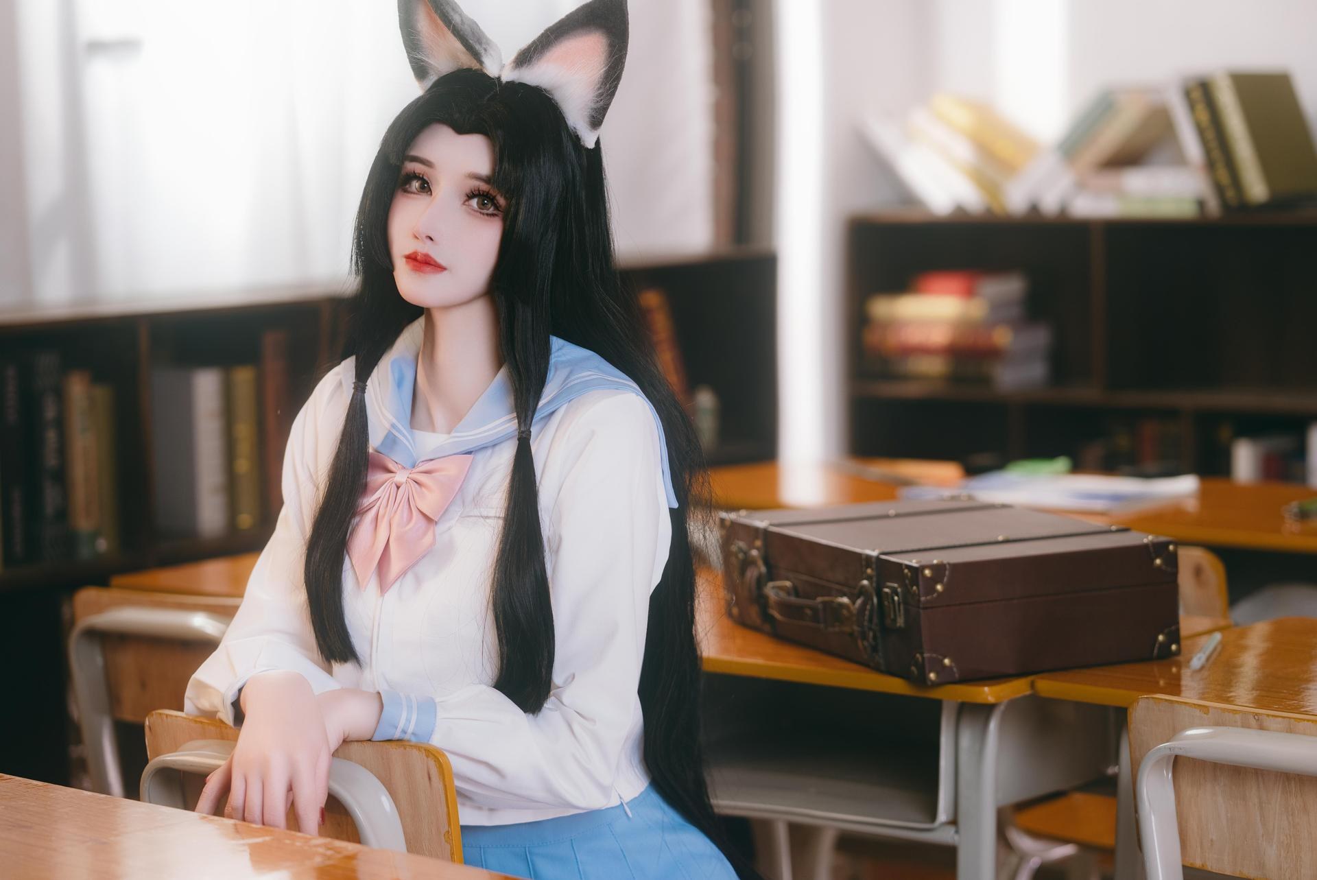 [コスプレ] 鹿八岁 - 原神 胡桃：教室テーマ角色写真 66P1V