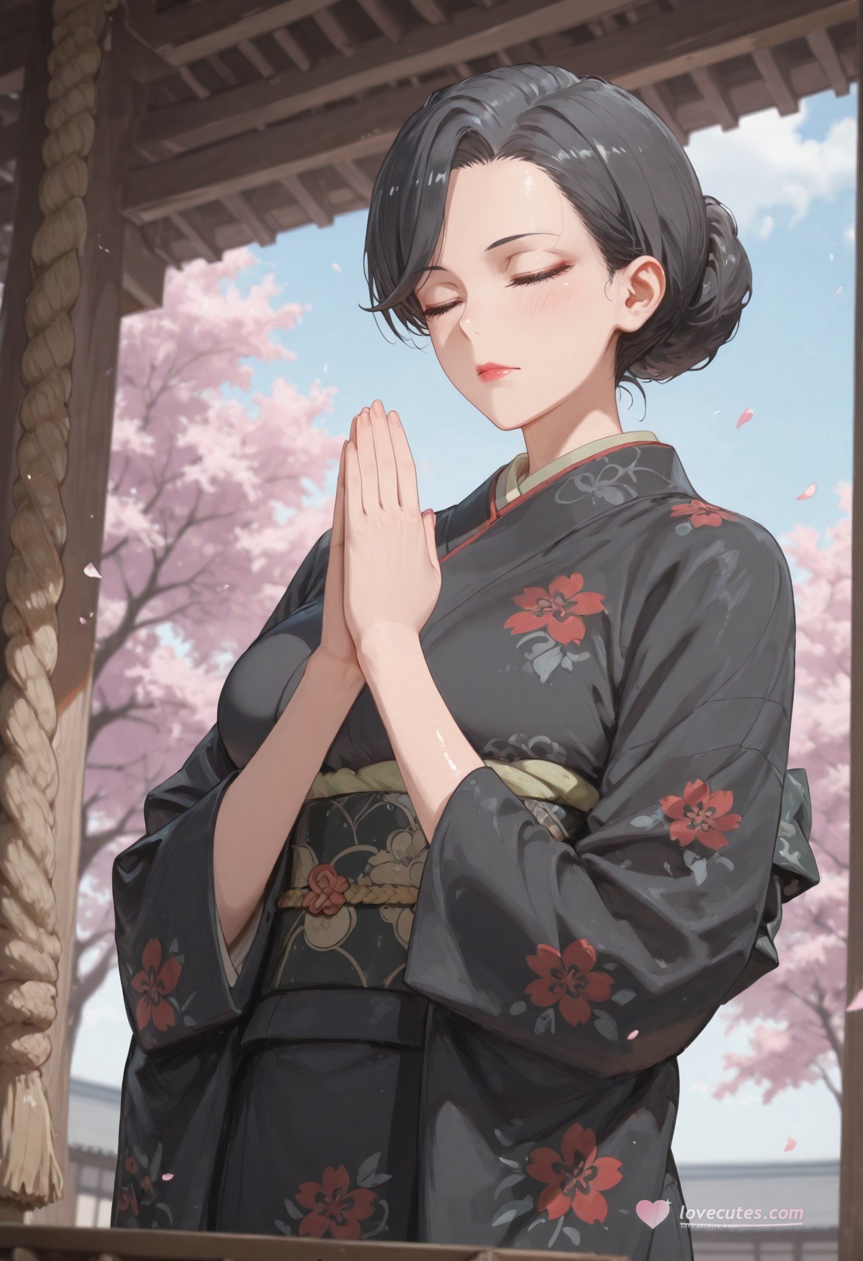 Cô gái anime do AI tạo - 我的青春恋爱物语果然有问题 雪之下母: đồ lót ren đen, bodysuit ôm sát, đồng phục học sinh ướt người lộ âm hộ 352P