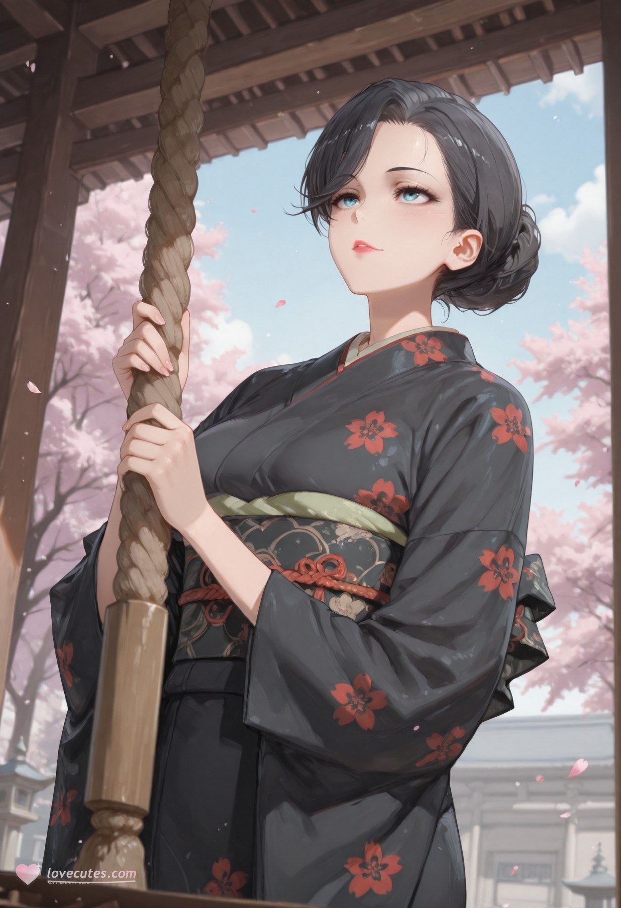 Cô gái anime do AI tạo - 我的青春恋爱物语果然有问题 雪之下母: đồ lót ren đen, bodysuit ôm sát, đồng phục học sinh ướt người lộ âm hộ 352P