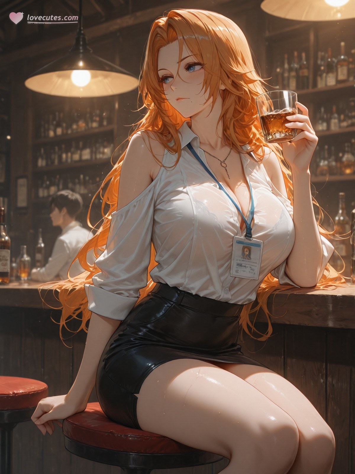 AI tạo ra Anime Girl - 死神 松本乱菊：đồ lót ren bodysuit chụp trên giường ướt người lộ lỗ 132P