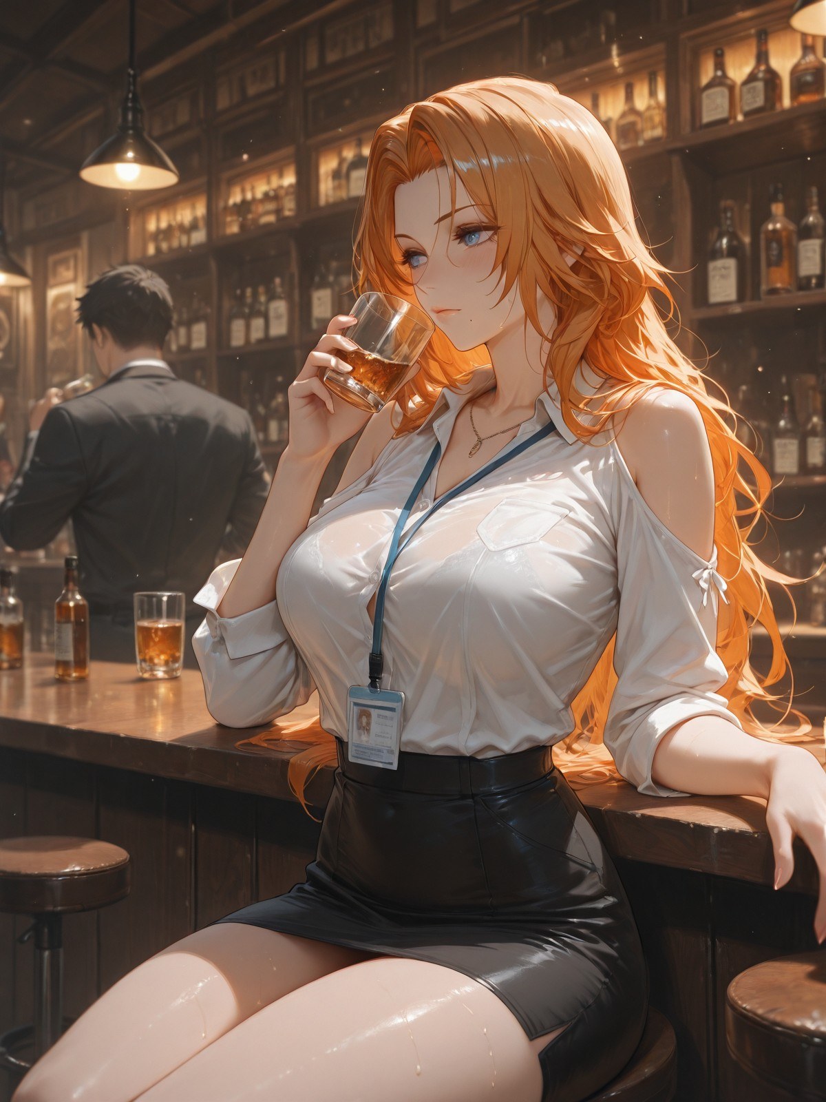 AI tạo ra Anime Girl - 死神 松本乱菊：đồ lót ren bodysuit chụp trên giường ướt người lộ lỗ 132P