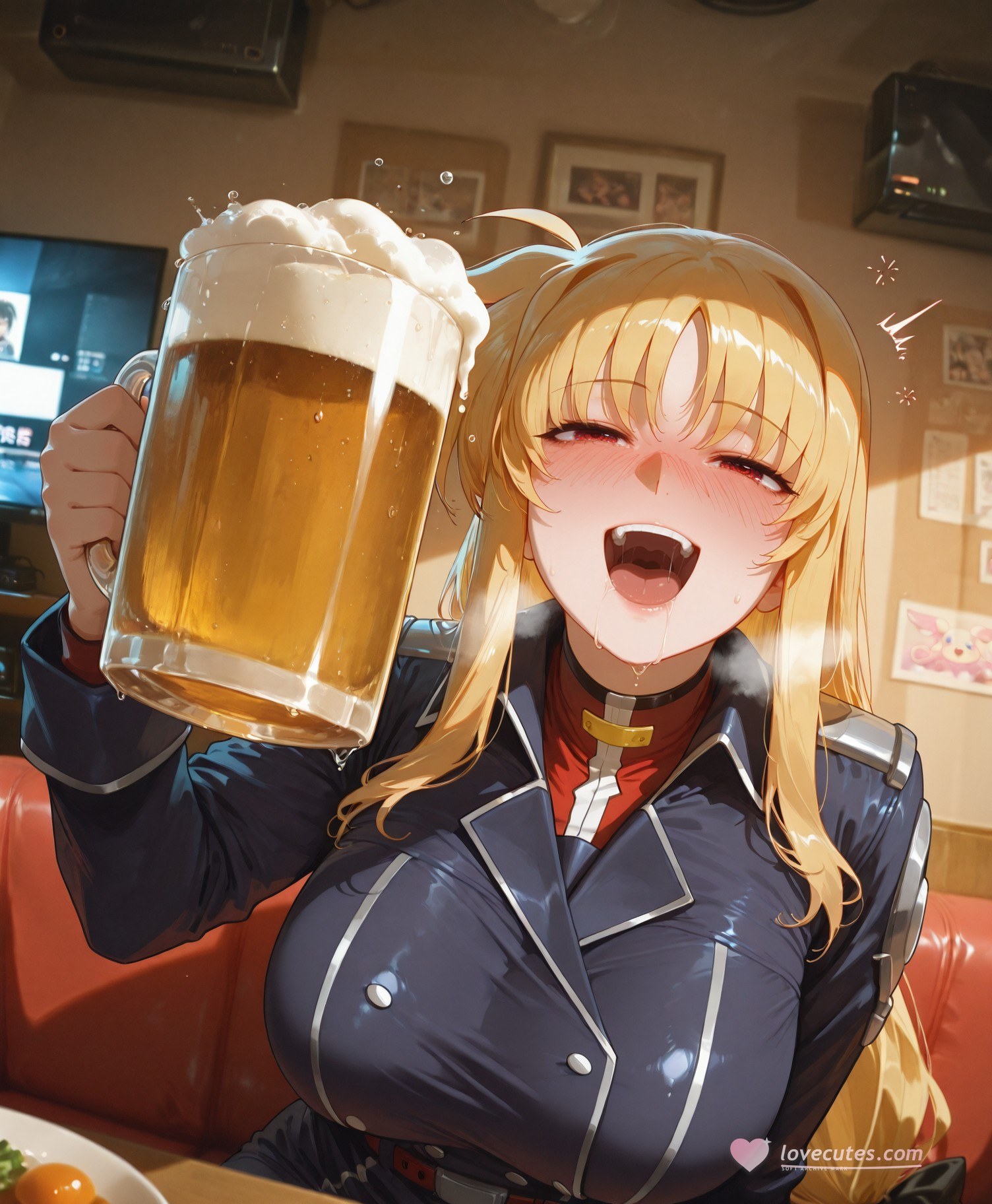 AI Generated Anime Girl - Magical Girl Lyrical Nanoha Fate Testarossa Black Stockings Lingerie Gallery 357P