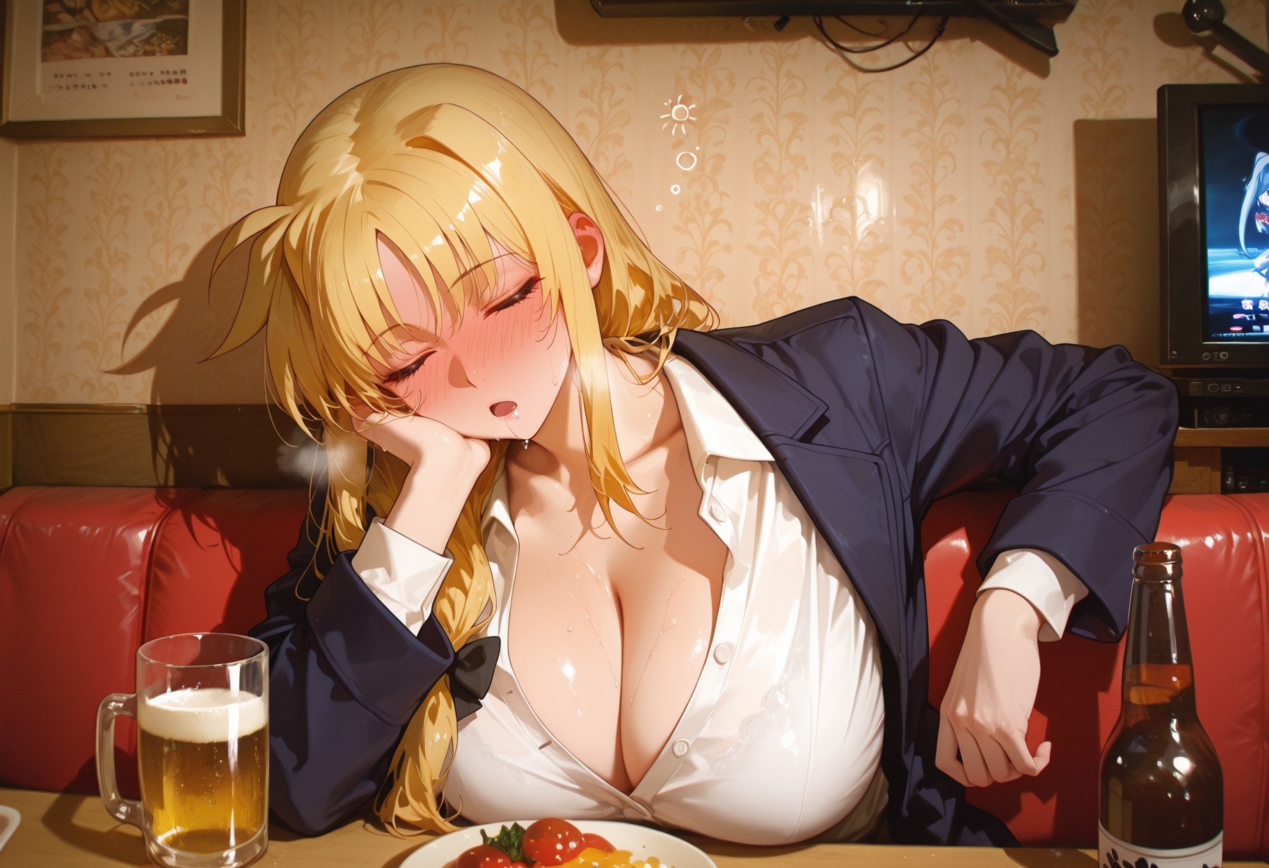 AI Generated Anime Girl - 魔法少女奈叶 菲特·泰斯特罗莎：黑丝蕾丝内衣紧身衣角色图集 357P