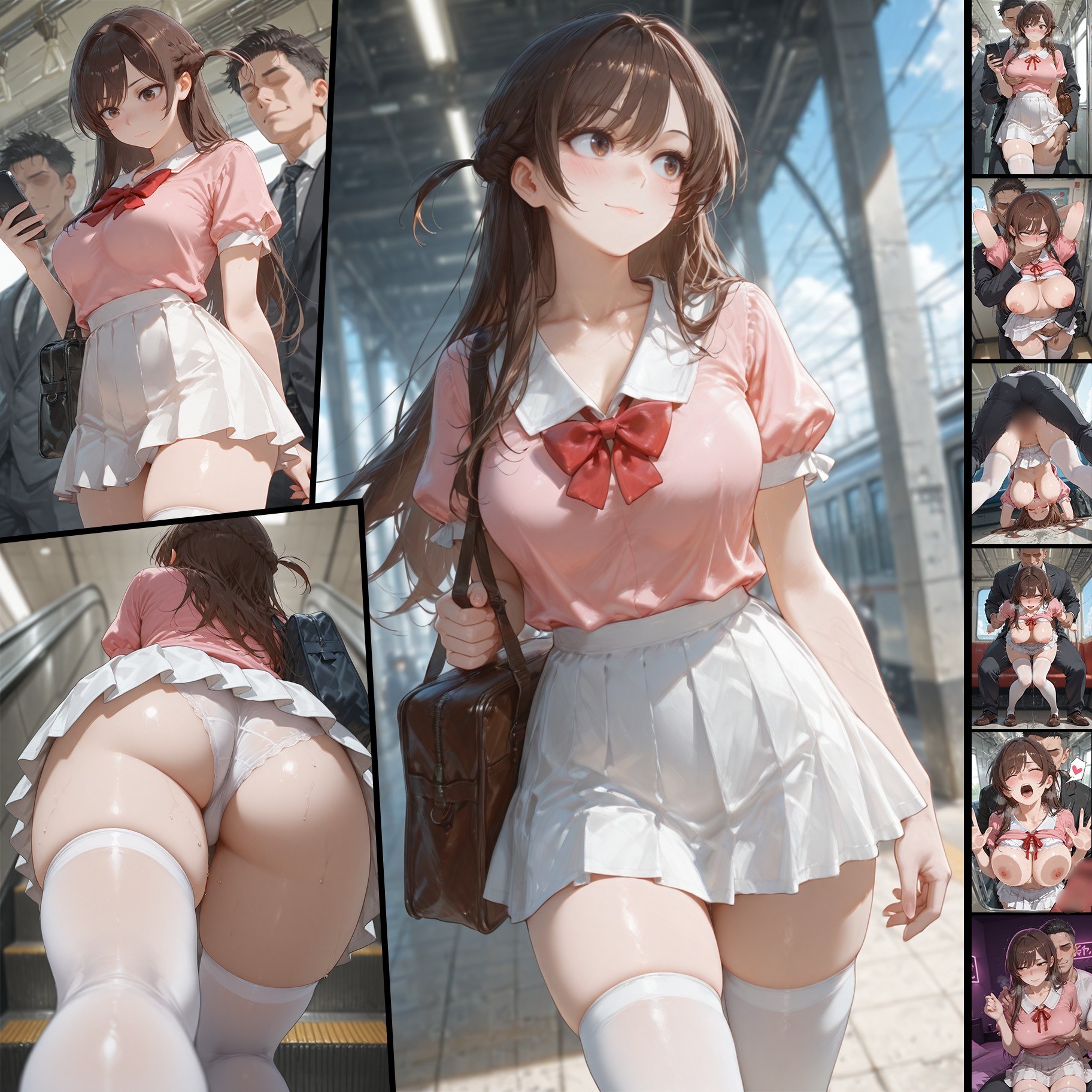 AI Generated Anime Girl - Chizuru Mizuhara tất trắng nội y học sinh 501P