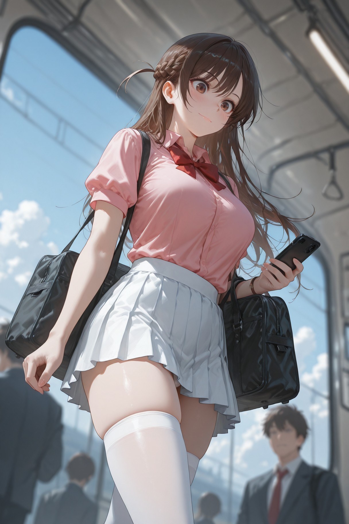 AI Generated Anime Girl - Chizuru Mizuhara tất trắng nội y học sinh 501P