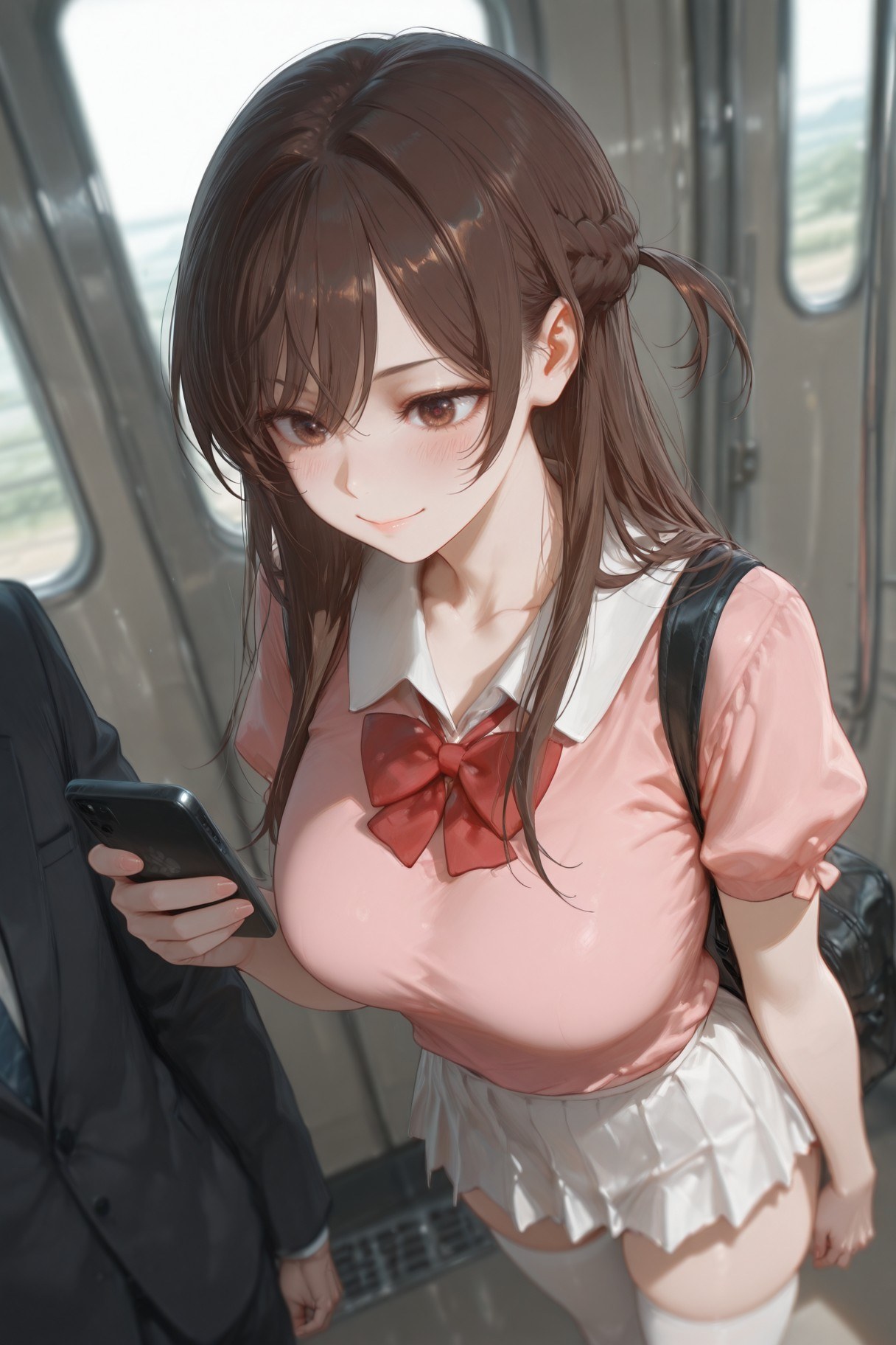 AI Generated Anime Girl - Chizuru Mizuhara tất trắng nội y học sinh 501P