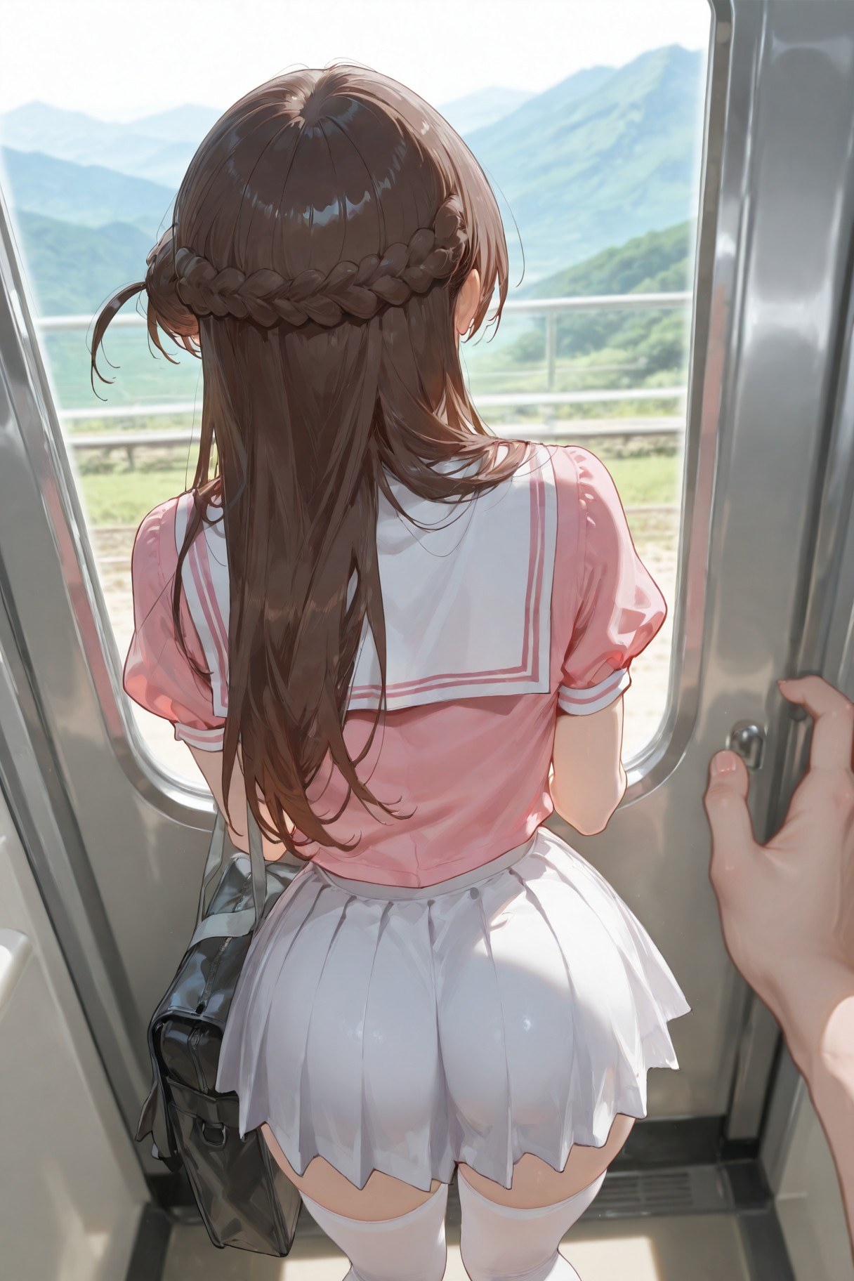 AI Generated Anime Girl - 租借女友 水原千鹤：白丝蕾丝内衣紧身衣学生装湿身图集 501P