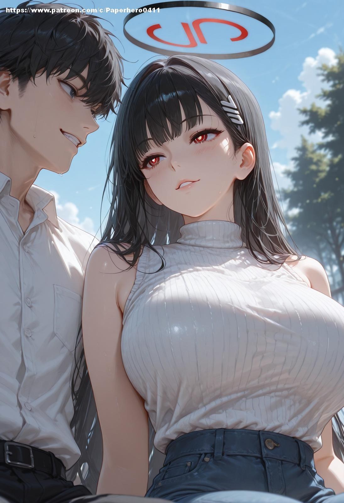 AI Porn - Blue Archive Tsukatsuki Rio Black Stockings Lingerie Wet Bathroom AI Nudes Gallery 237P