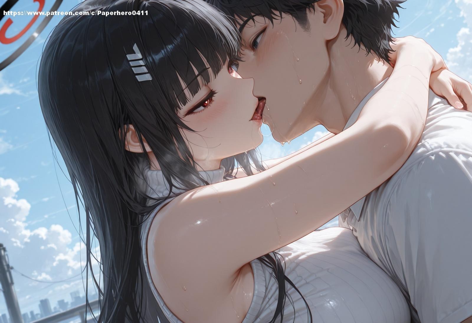 AI Porn - 碧蓝档案 调月莉音 Vol.4-5：黑丝蕾丝内衣浴室湿身 AI 裸图图库 238P