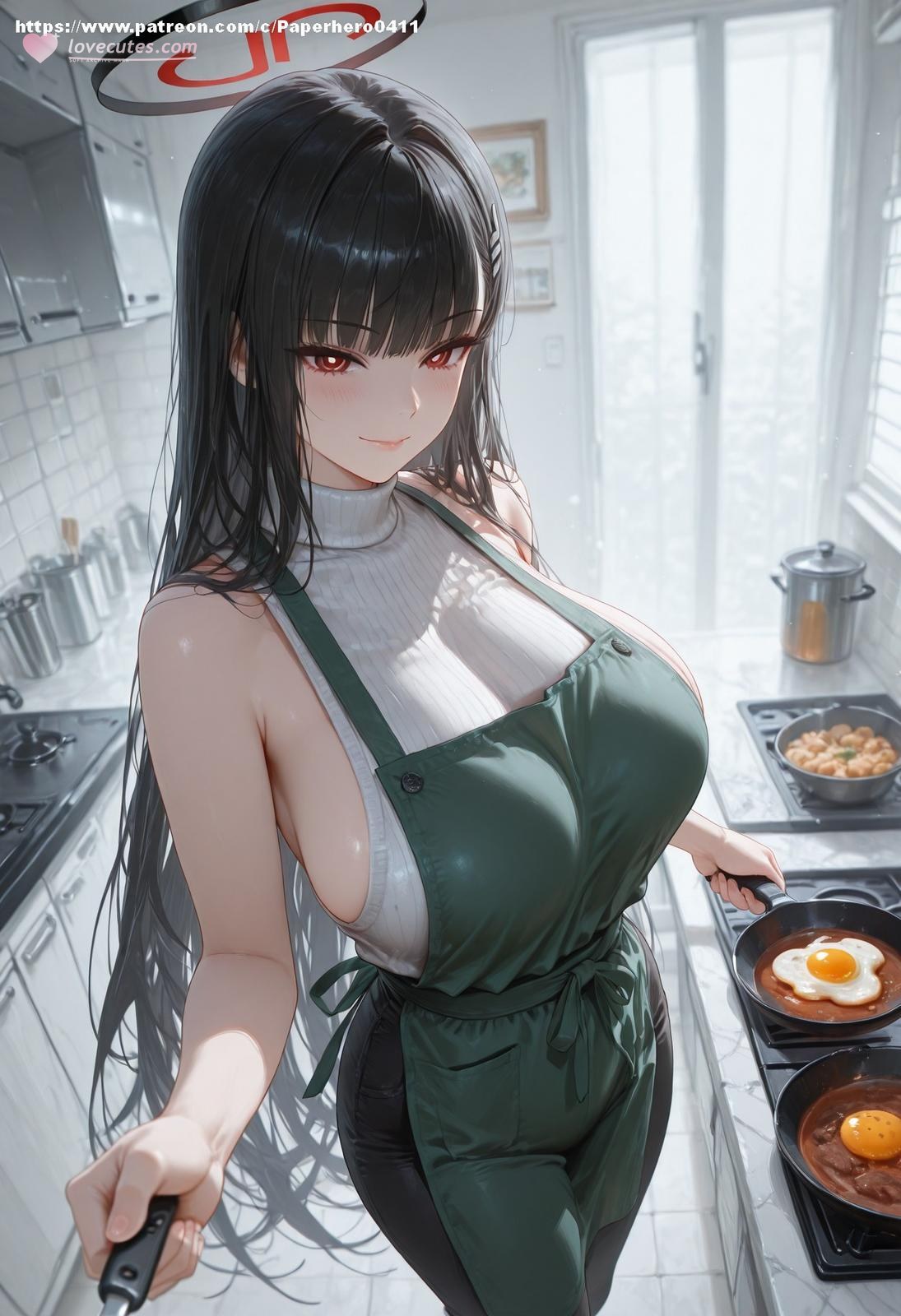 AI Porn - 碧蓝档案 调月莉音 Vol.4-5：黑丝蕾丝内衣浴室湿身 AI 裸图图库 238P