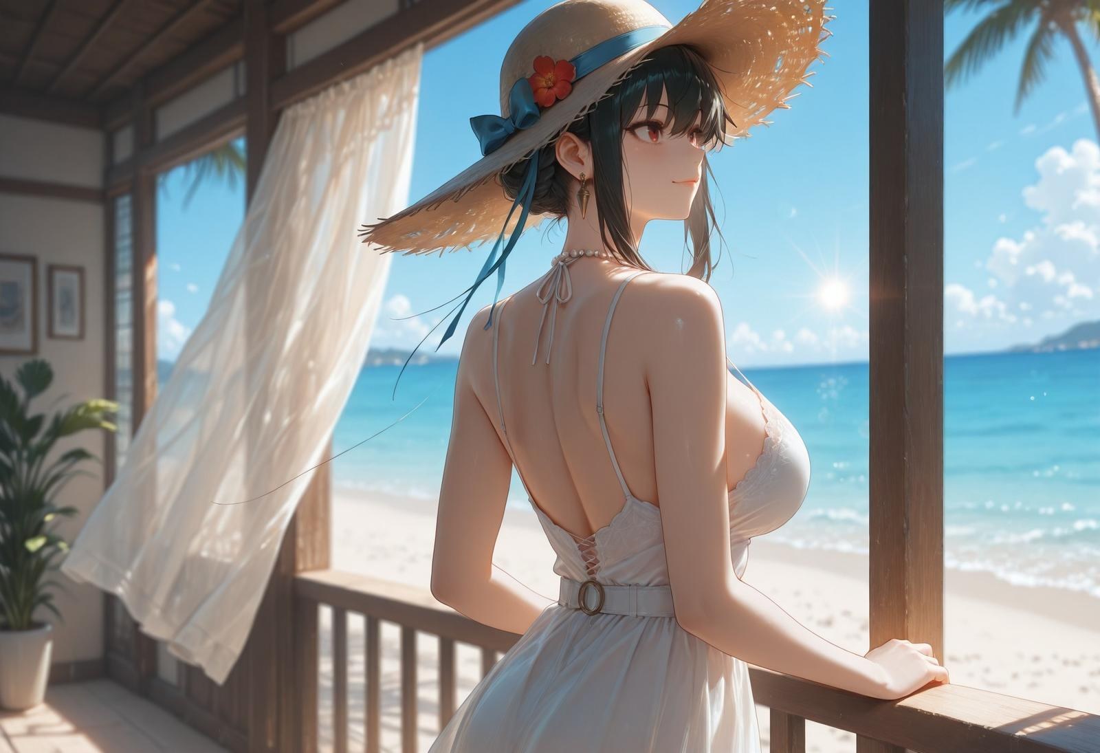 AI Porn - 间谍过家家 约尔·福杰：海滩泳装比基尼湿身 AI 裸图图库 399P