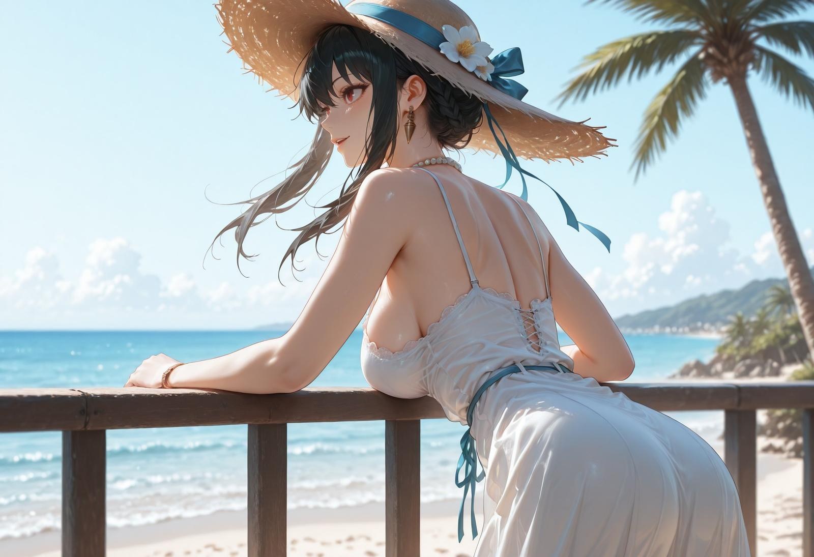 AI Porn - 间谍过家家 约尔·福杰：海滩泳装比基尼湿身 AI 裸图图库 399P