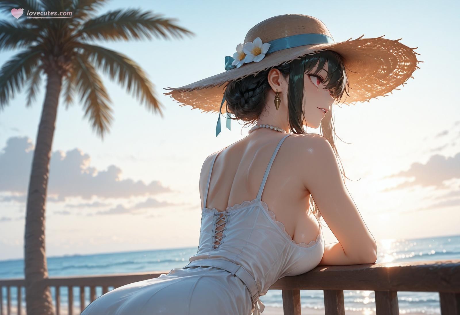 AI Porn - 间谍过家家 约尔·福杰：海滩泳装比基尼湿身 AI 裸图图库 399P